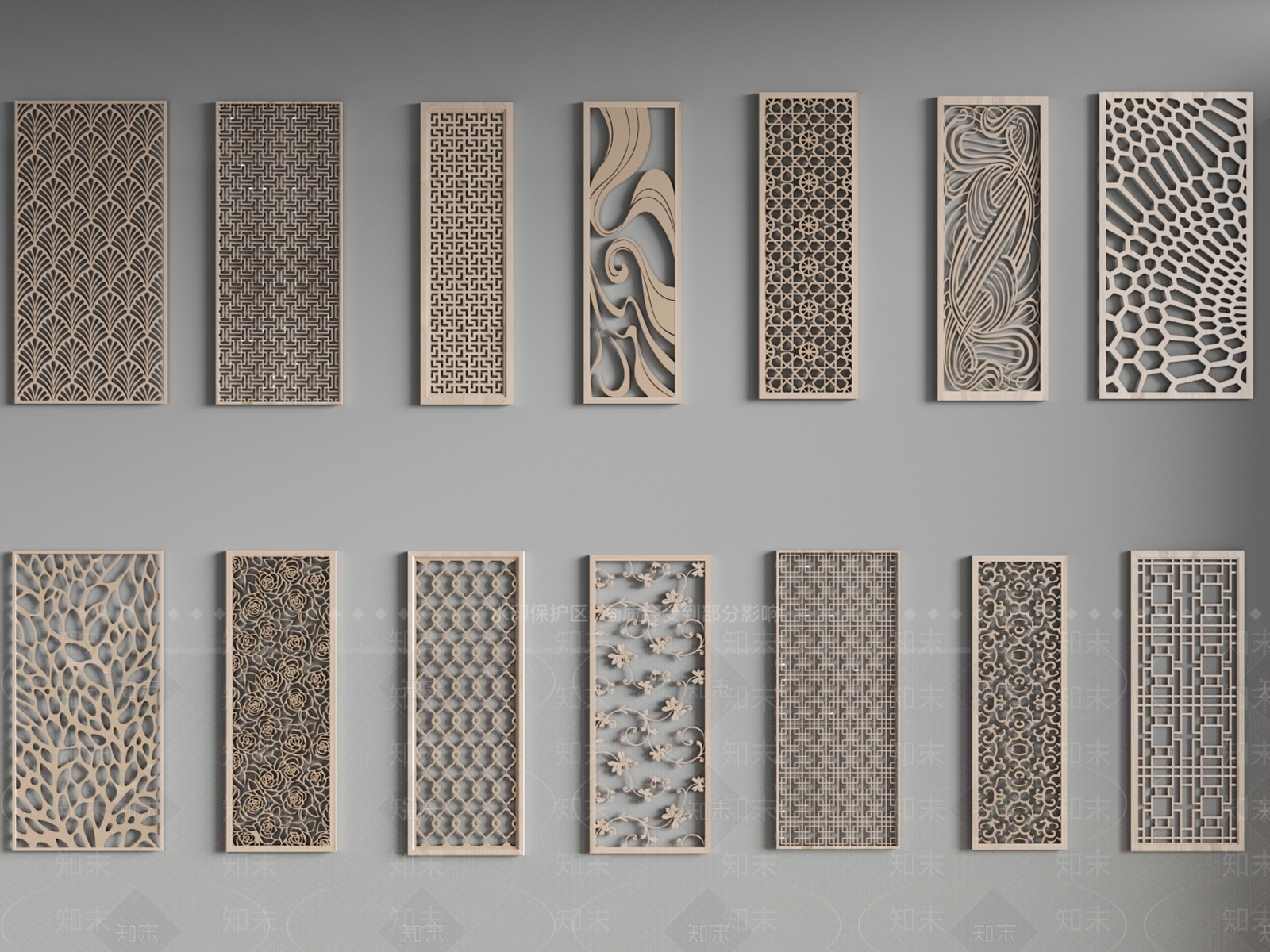 现代隔断3D模型下载【ID:1200818762】