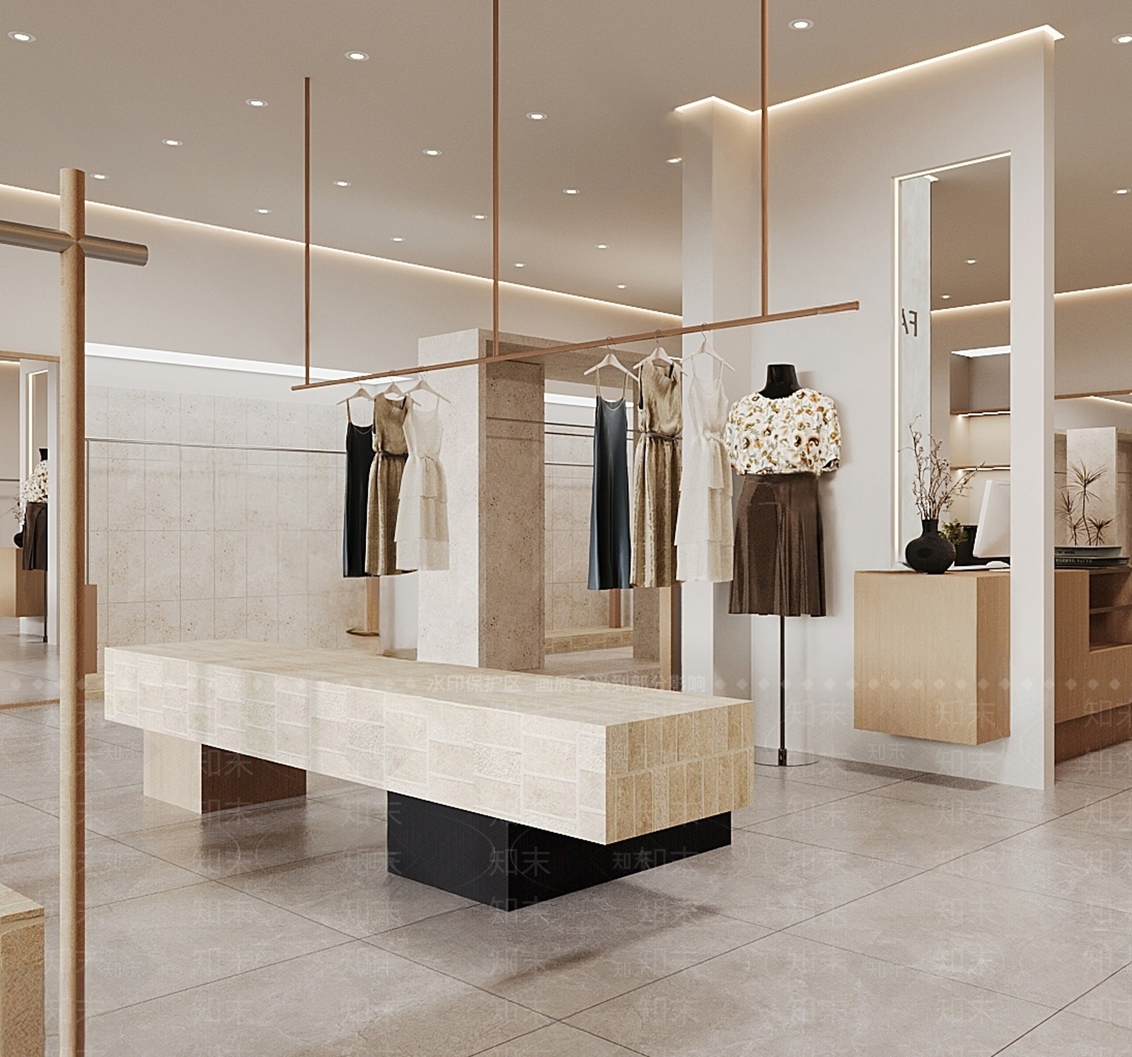 现代侘寂服装店SU模型下载【ID:1200819386】