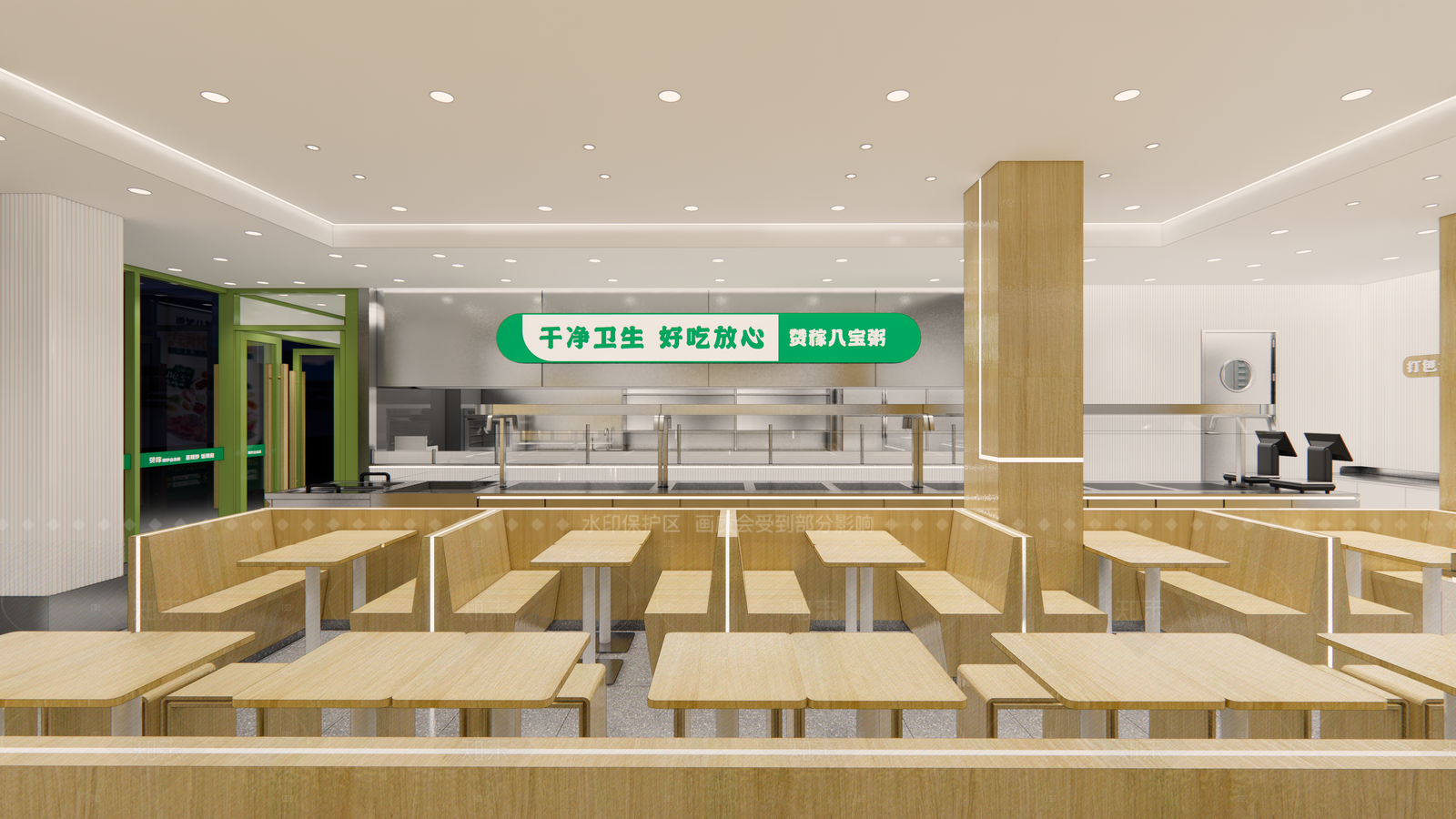 现代快餐店SU模型下载【ID:1216036775】