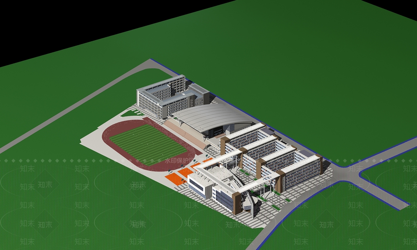 现代高中3D模型下载【ID:1200821005】