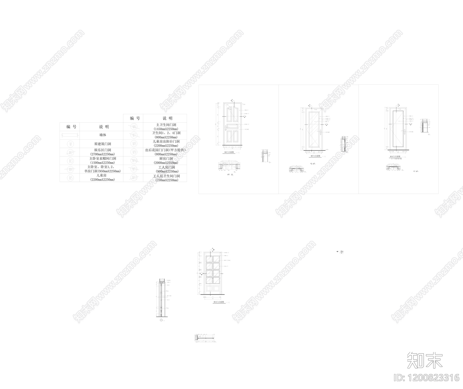 入户门cad施工图下载【ID:1200823316】