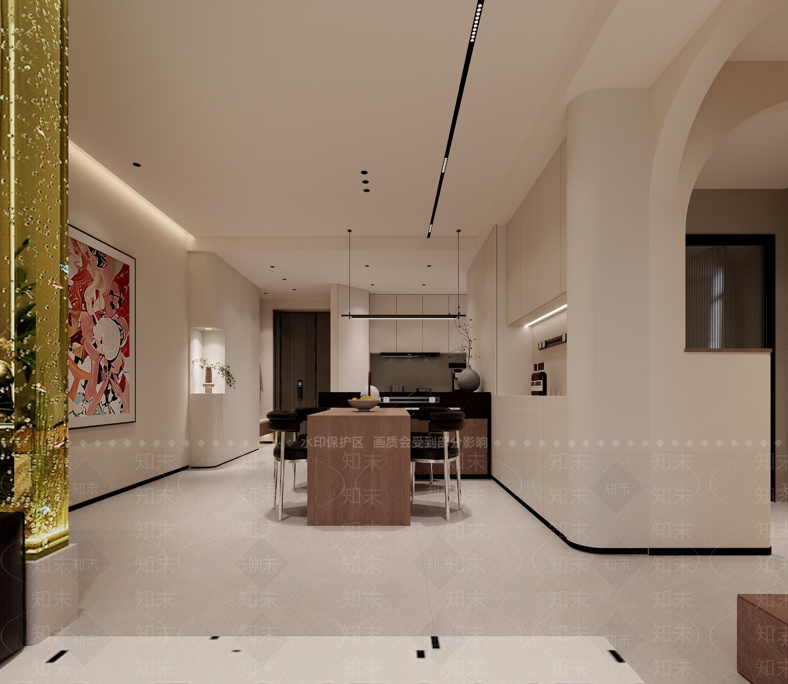 法式现代家居客厅3D模型下载【ID:1200823830】