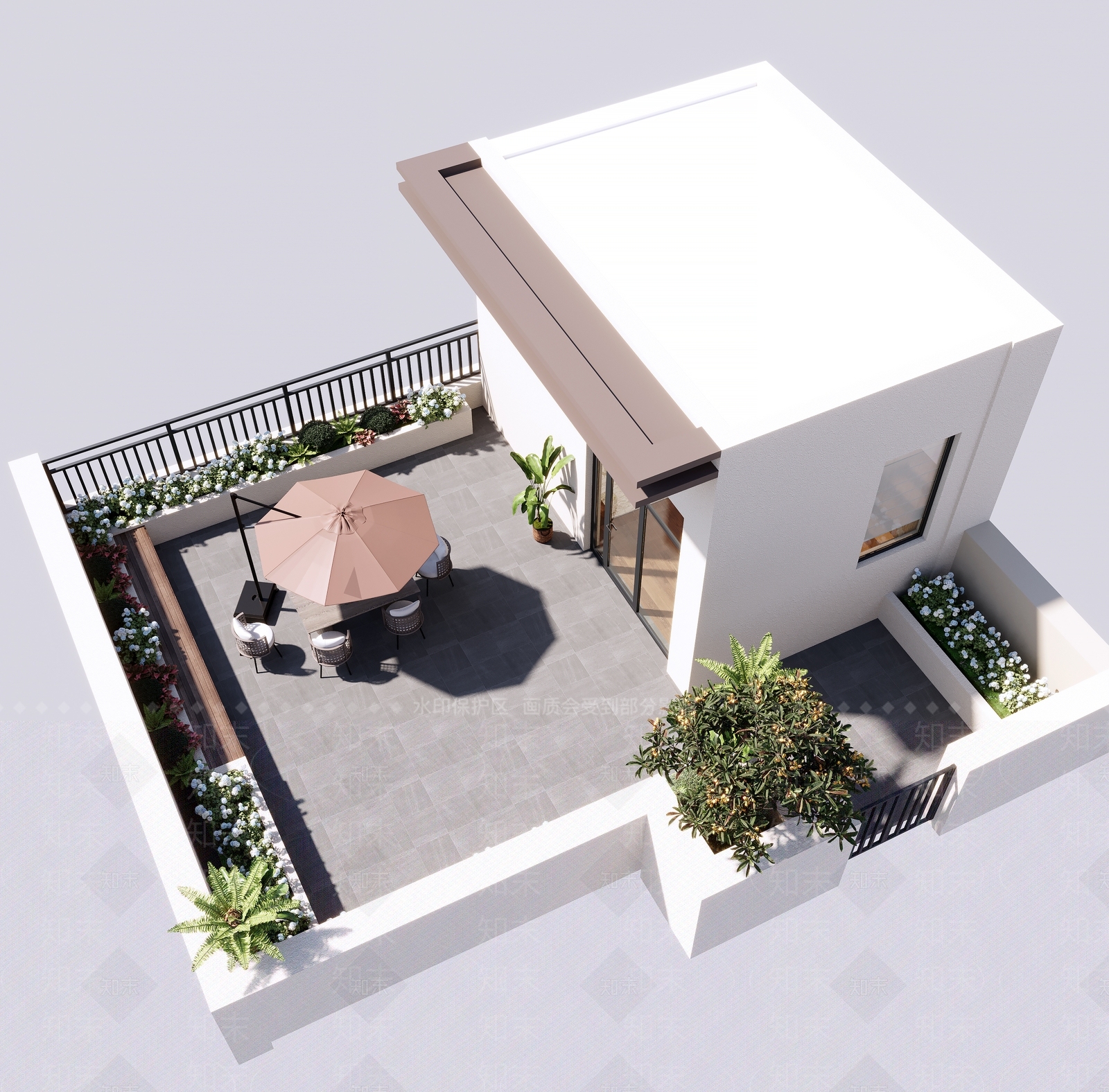 现代极简阳台3D模型下载【ID:1200825227】