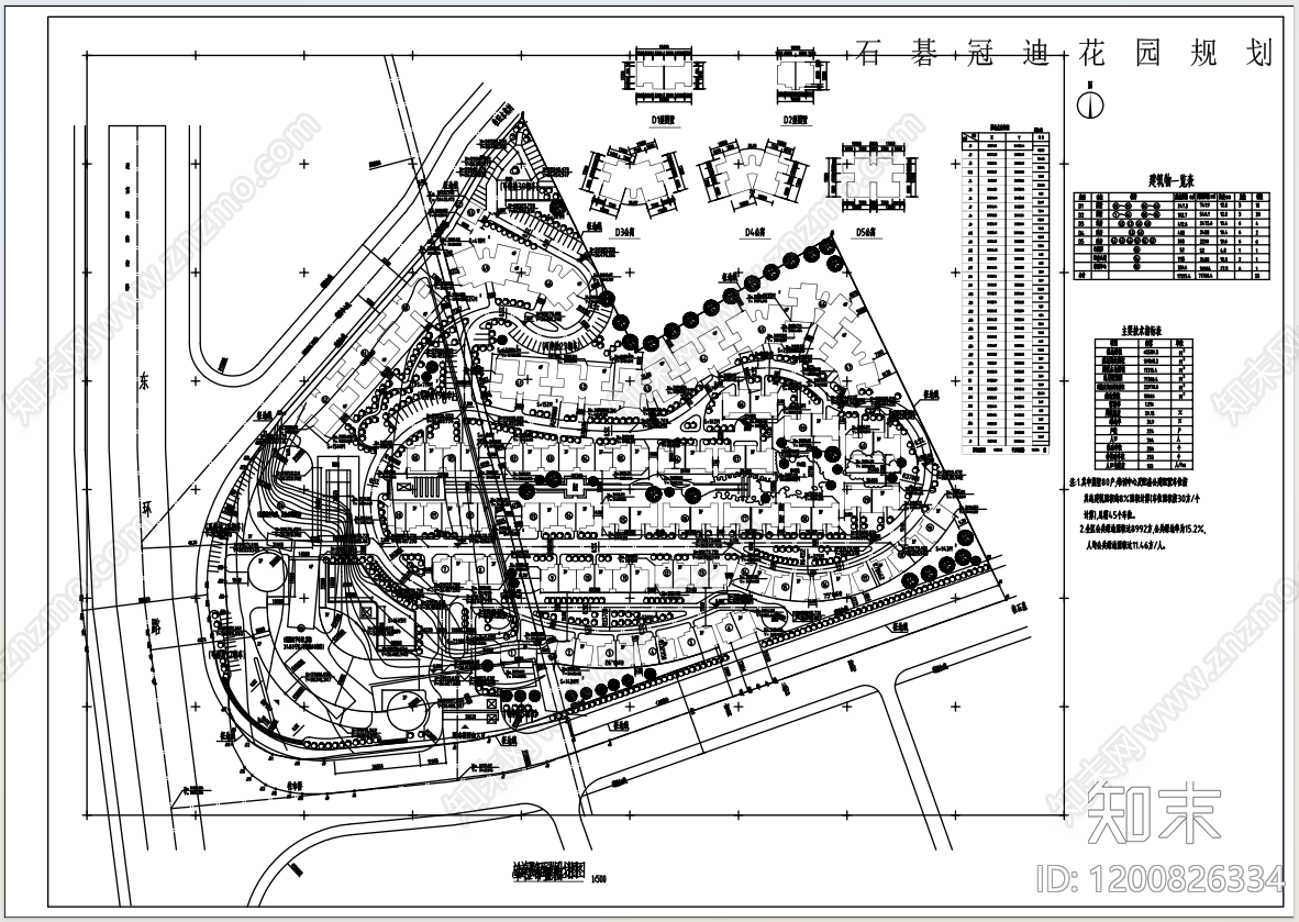 示范区景观cad施工图下载【ID:1200826334】