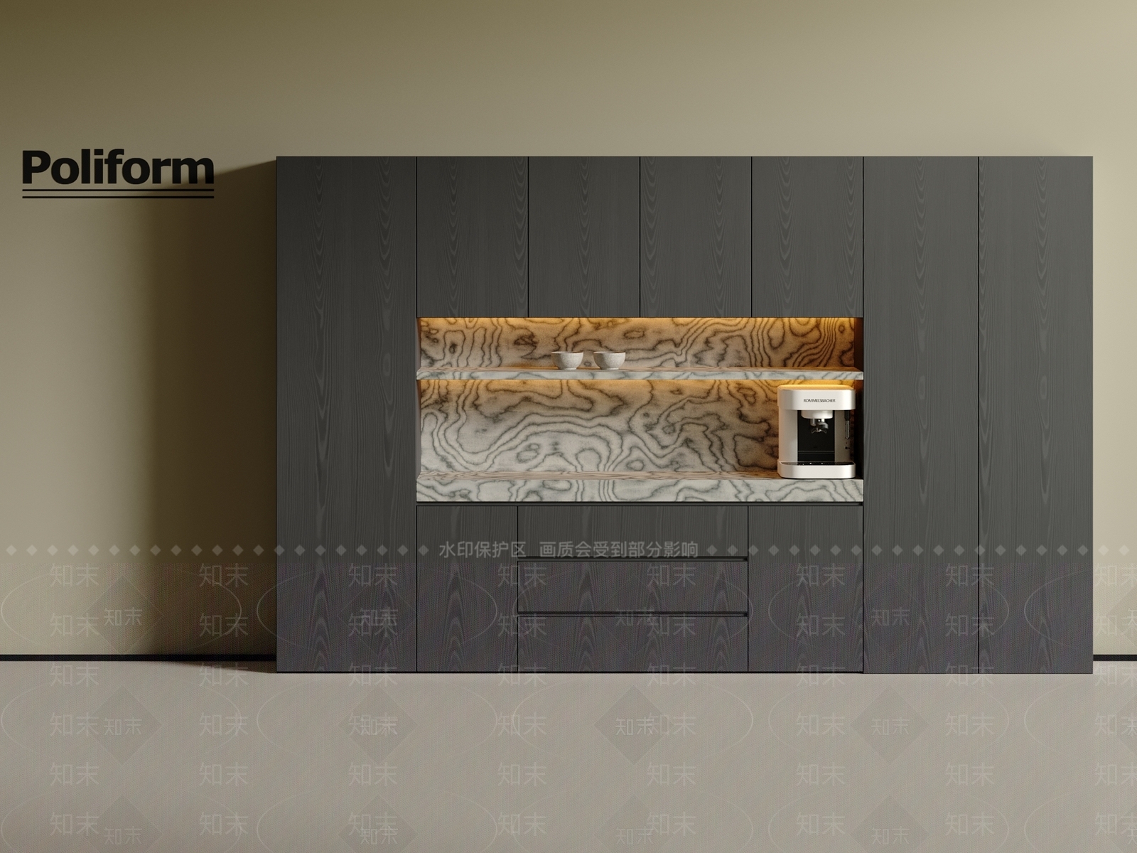现代意式餐边柜3D模型下载【ID:1200826355】