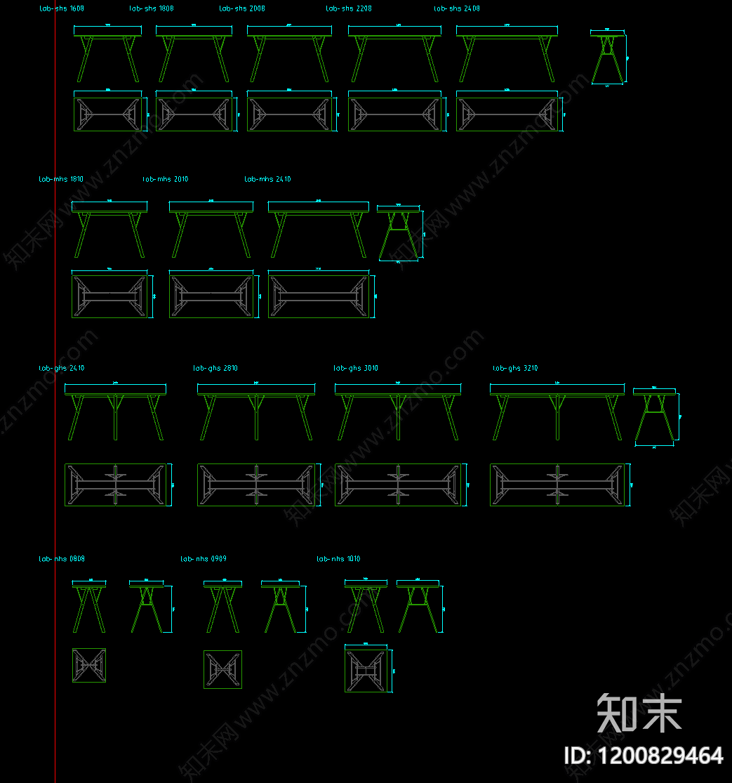 办公家具图库cad施工图下载【ID:1200829464】