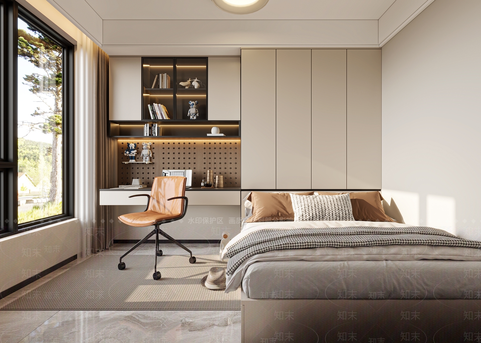 现代简约榻榻米卧室3D模型下载【ID:1200834783】