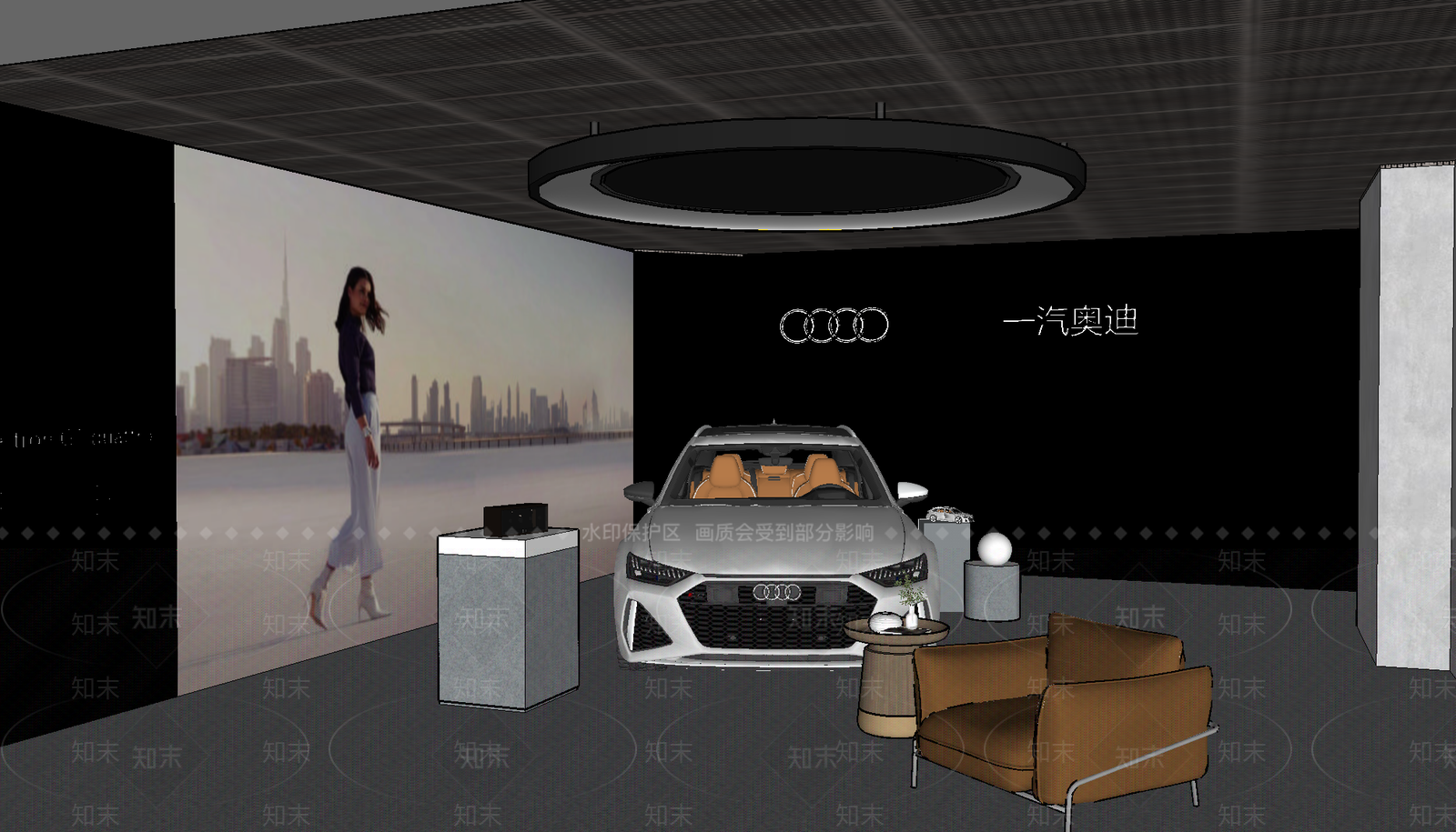 现代极简汽车4S店SU模型下载【ID:1200835908】