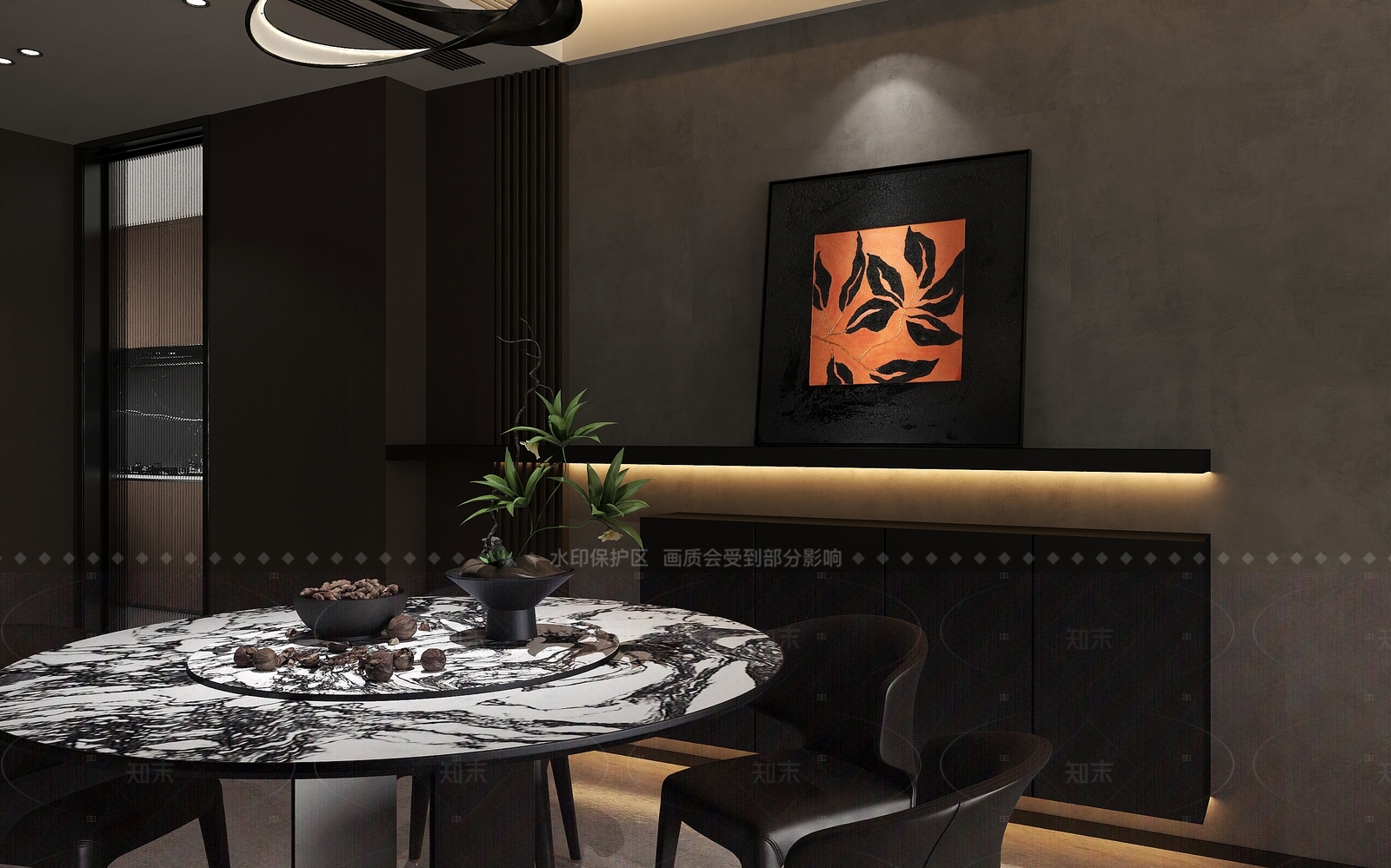 意式现代客餐厅3D模型下载【ID:1200841238】