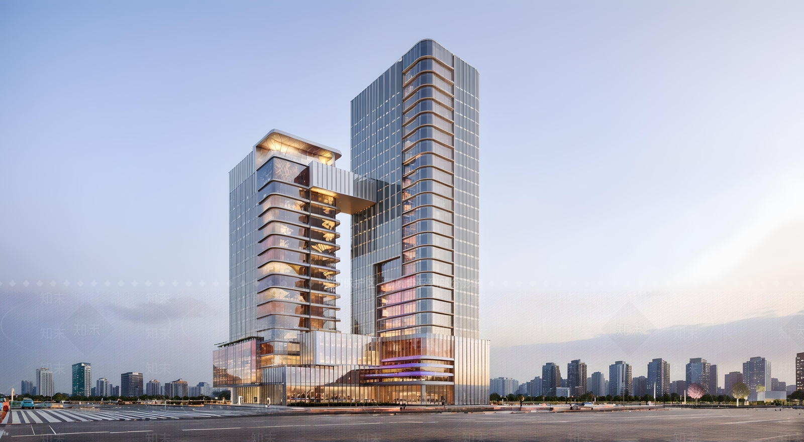 现代酒店建筑SU模型下载【ID:1200841441】