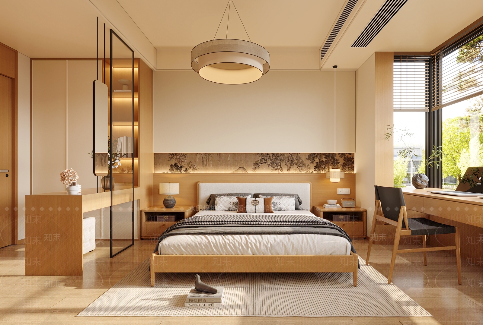 新中式日式宋式卧室3D模型下载【ID:1200842656】