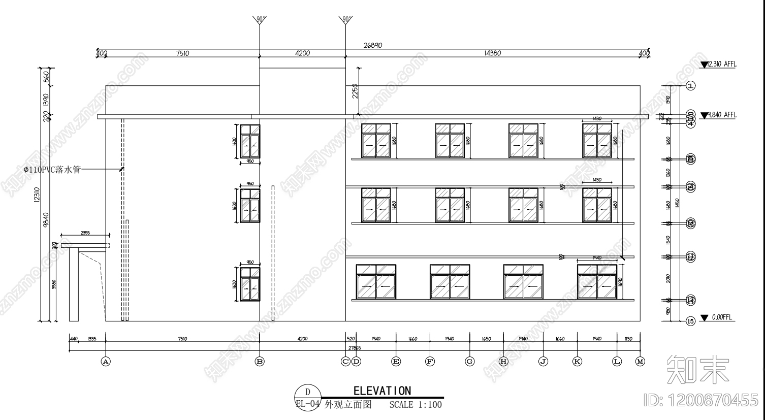 现代整体办公空间cad施工图下载【ID:1200870455】