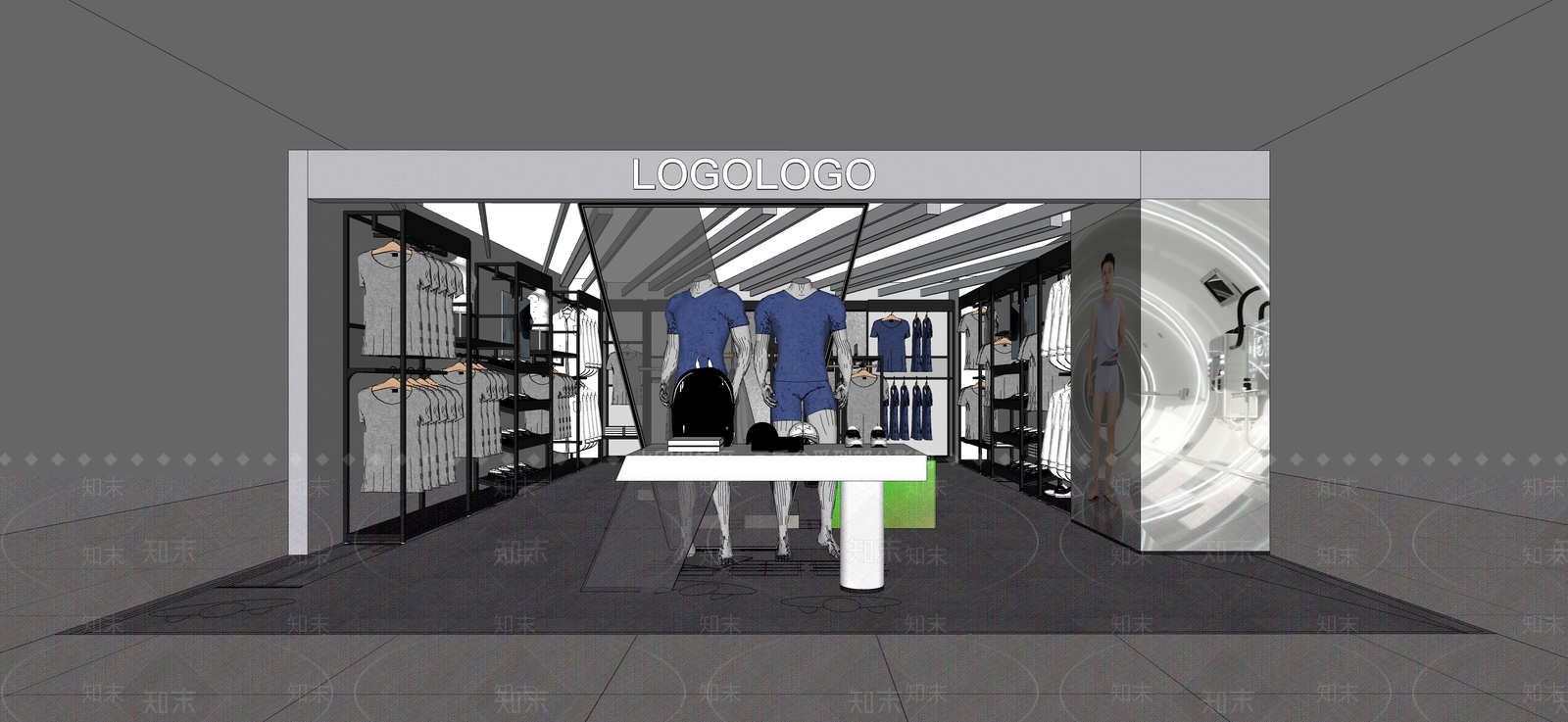 现代服装店SU模型下载【ID:1200842766】