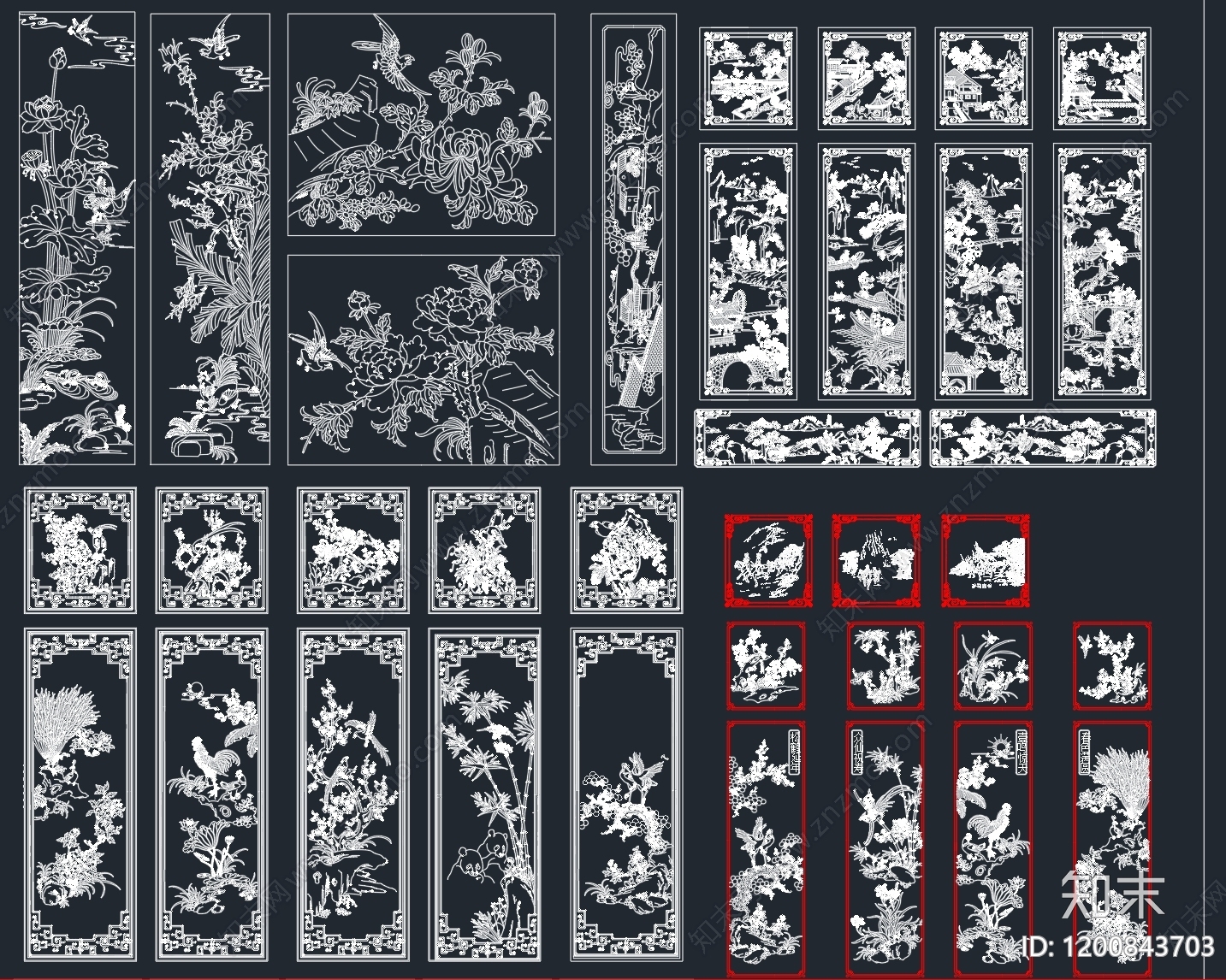 新中式现代家装图库施工图下载【ID:1200843703】