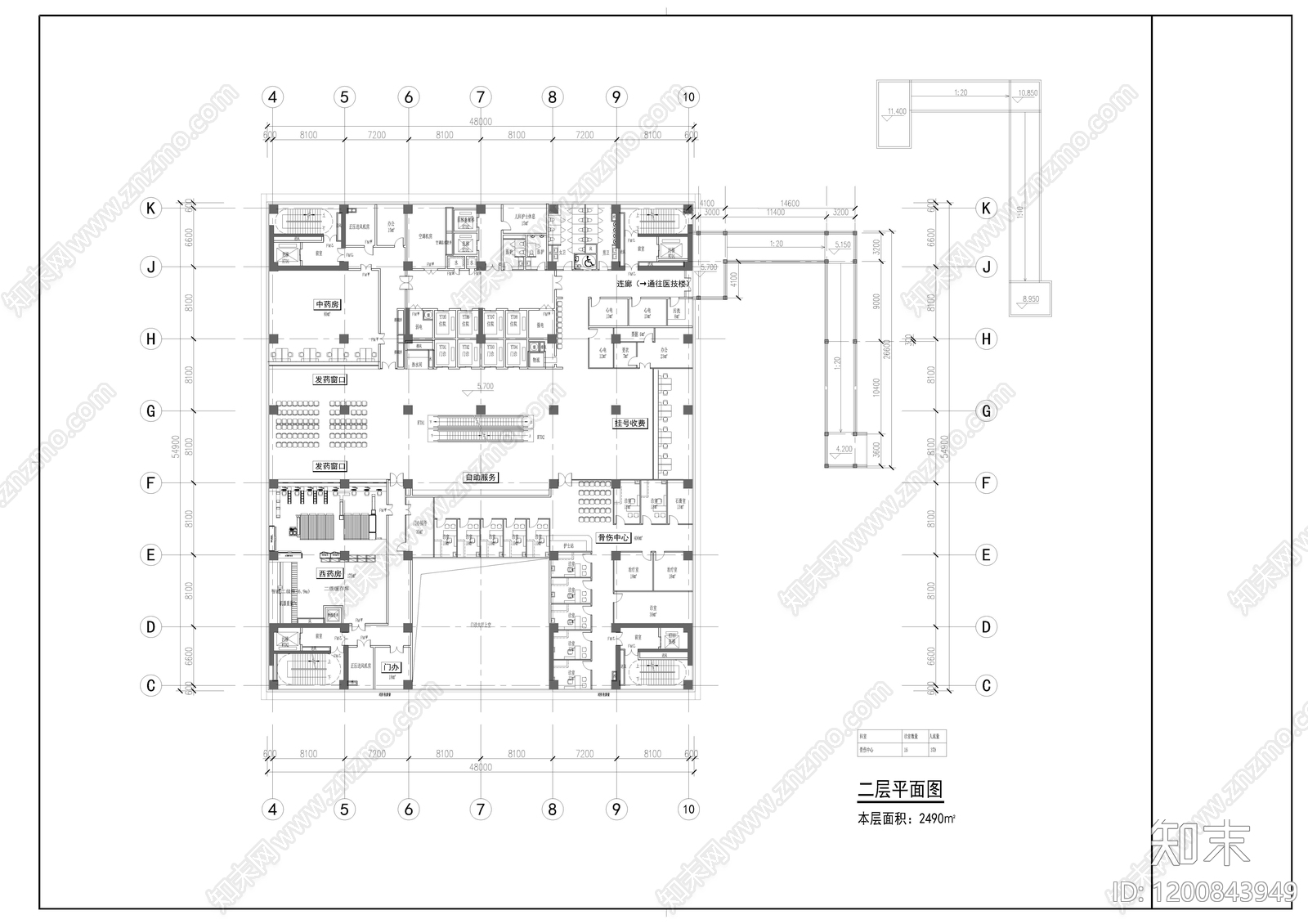 现代医院建筑cad施工图下载【ID:1200843949】