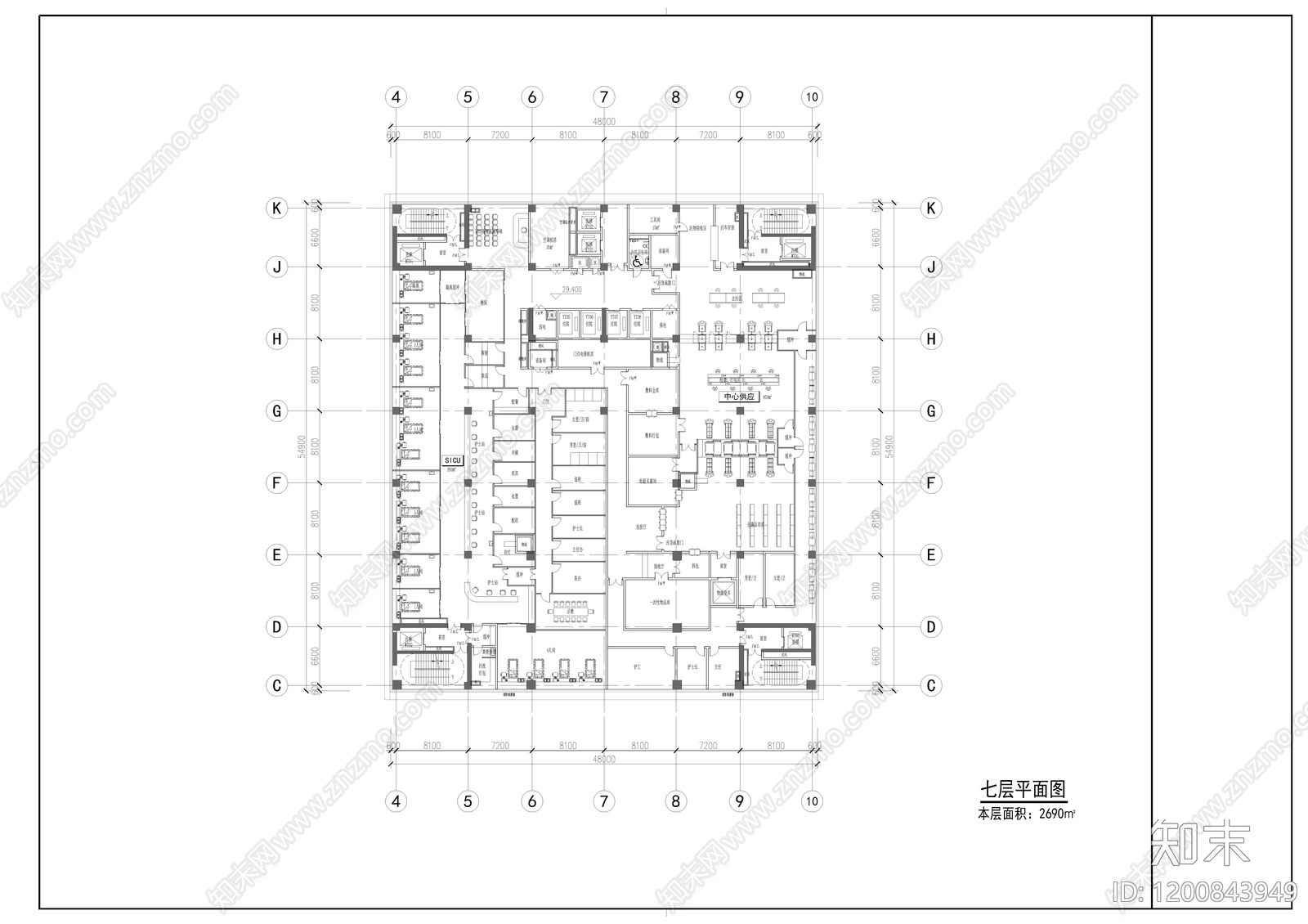 现代医院建筑cad施工图下载【ID:1200843949】