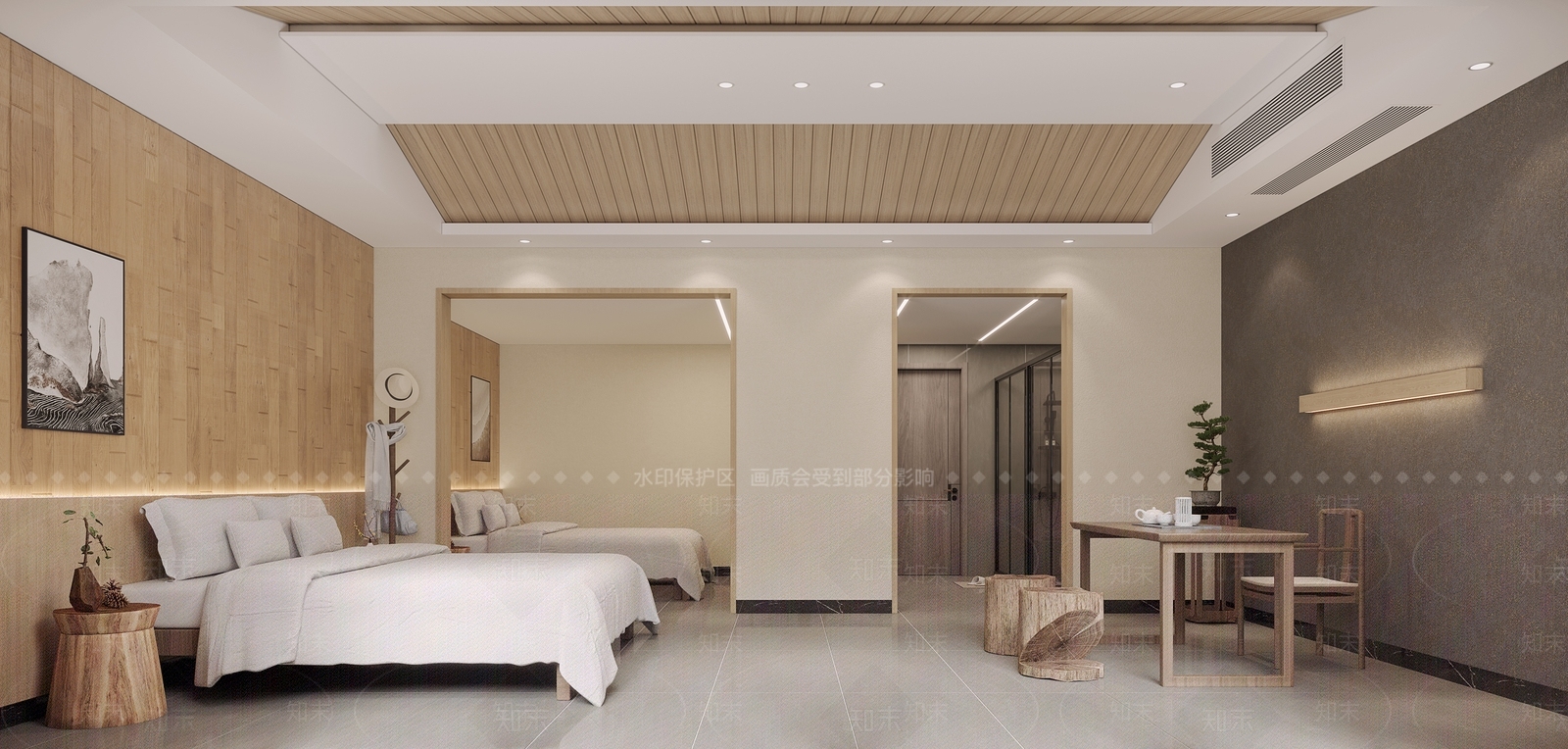 新中式中古民宿3D模型下载【ID:1200844782】