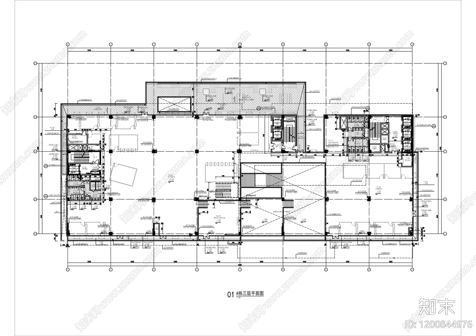 现代产业园建筑cad施工图下载【ID:1200844976】