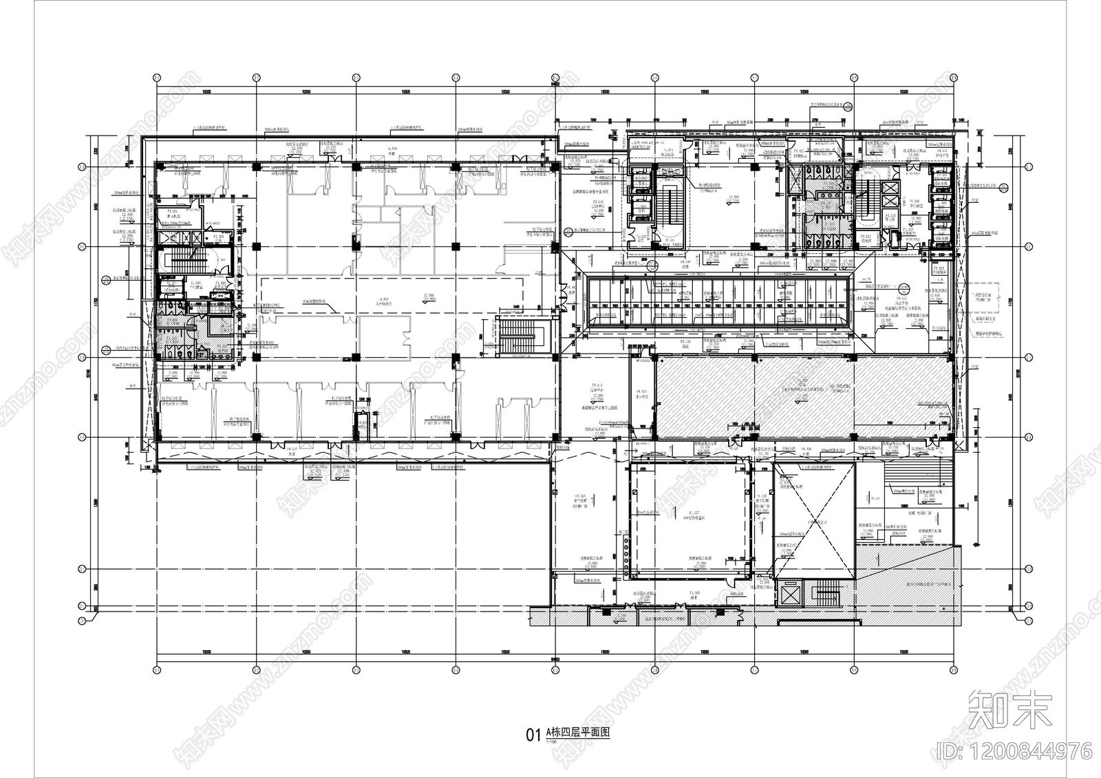 现代产业园建筑cad施工图下载【ID:1200844976】
