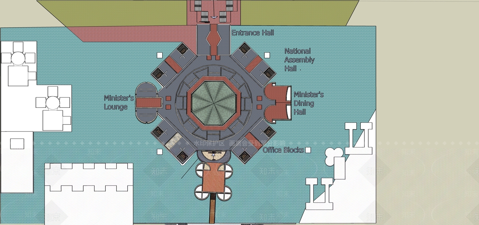 欧式意式教堂建筑SU模型下载【ID:1200846349】