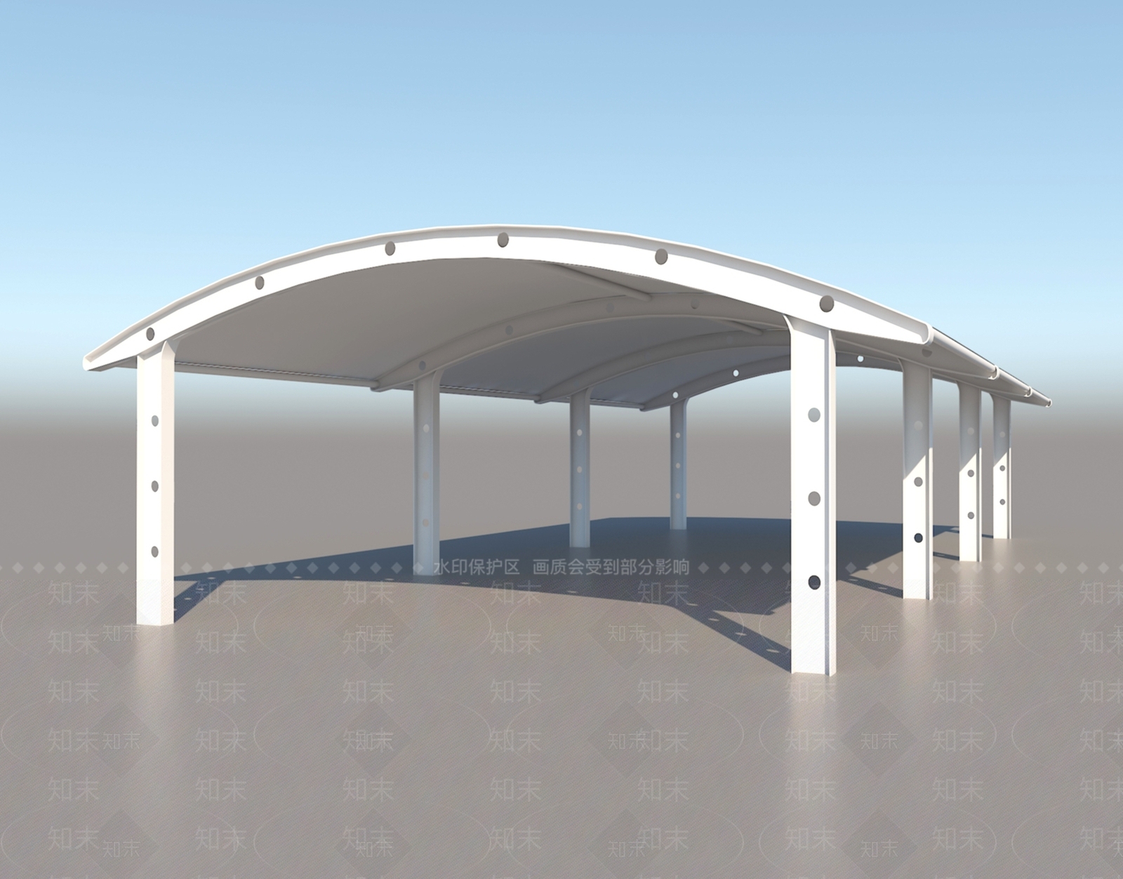 现代遮阳棚3D模型下载【ID:1200847156】