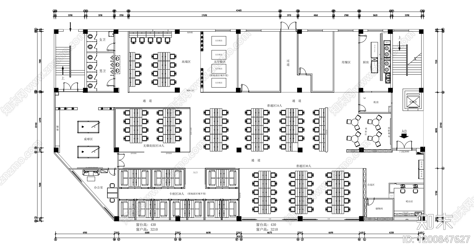 现代网吧cad施工图下载【ID:1200847627】