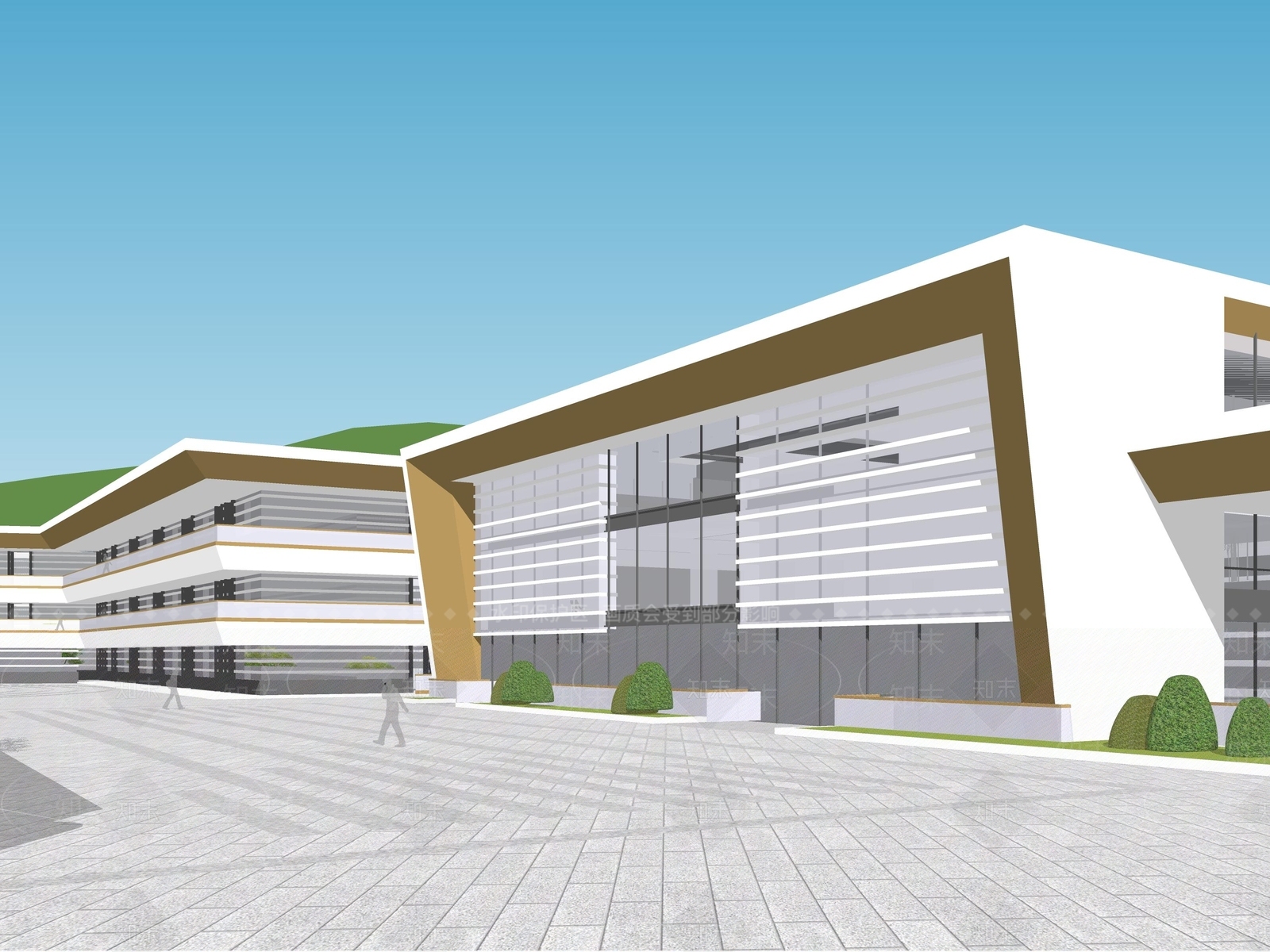 现代简约学校建筑SU模型下载【ID:1200848230】