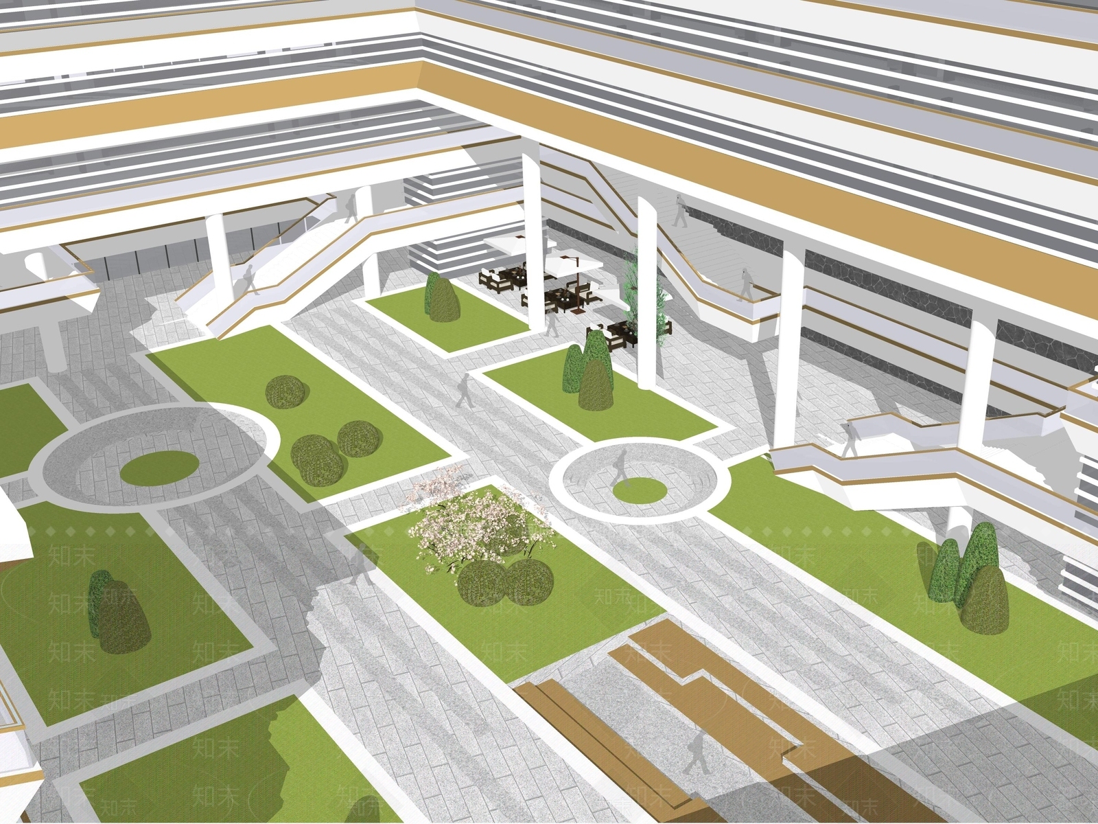 现代简约学校建筑SU模型下载【ID:1200848230】