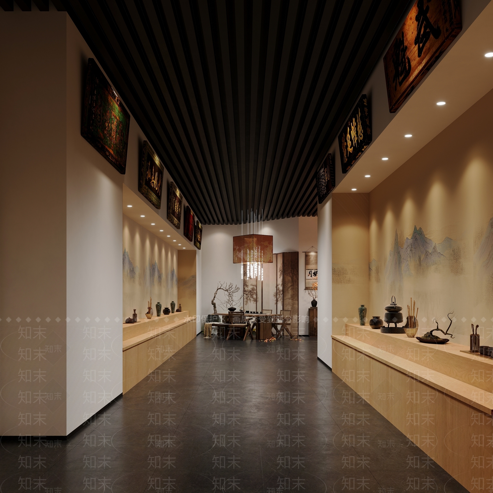新中式茶室3D模型下载【ID:1200849159】
