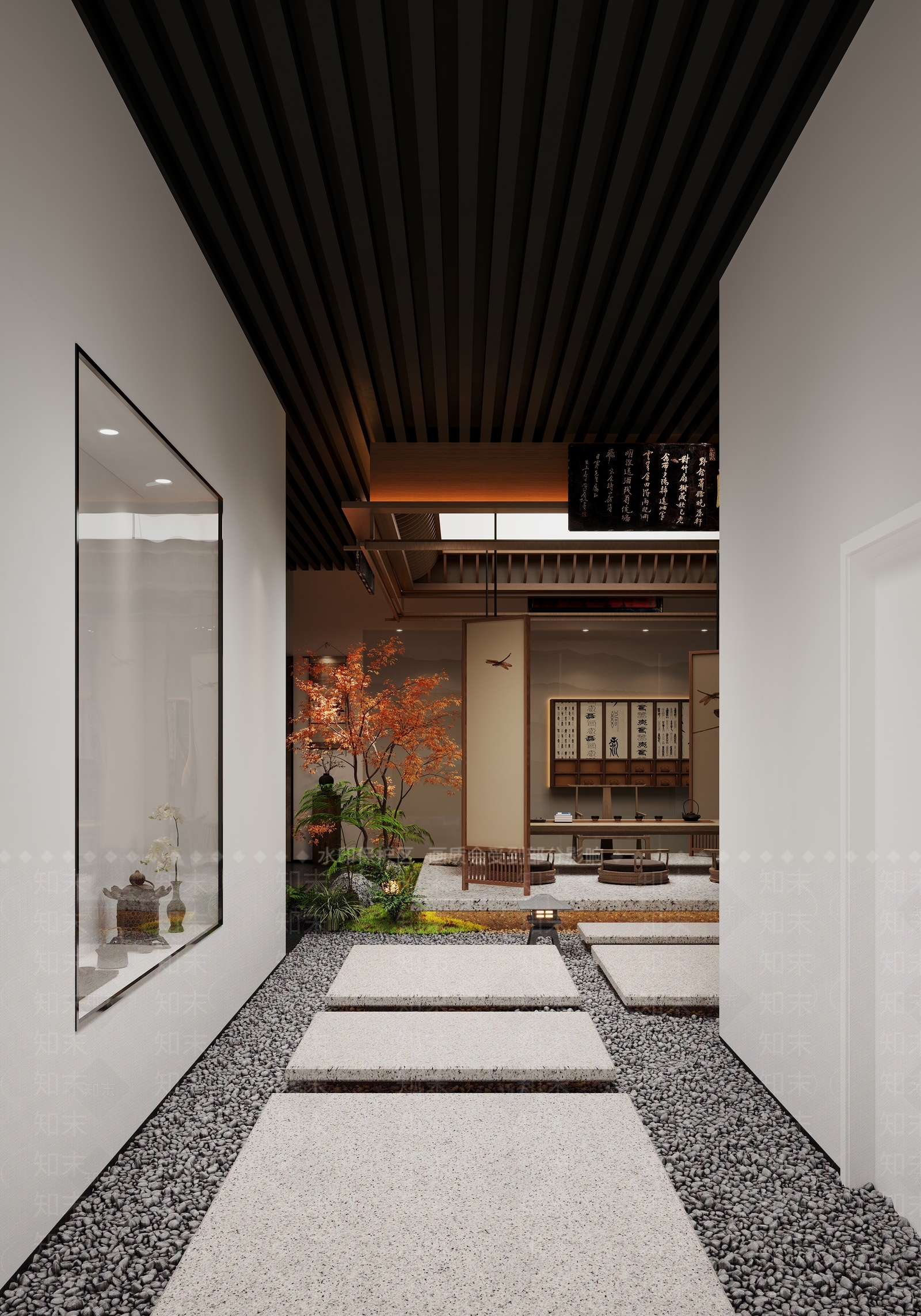 新中式茶室3D模型下载【ID:1200849159】