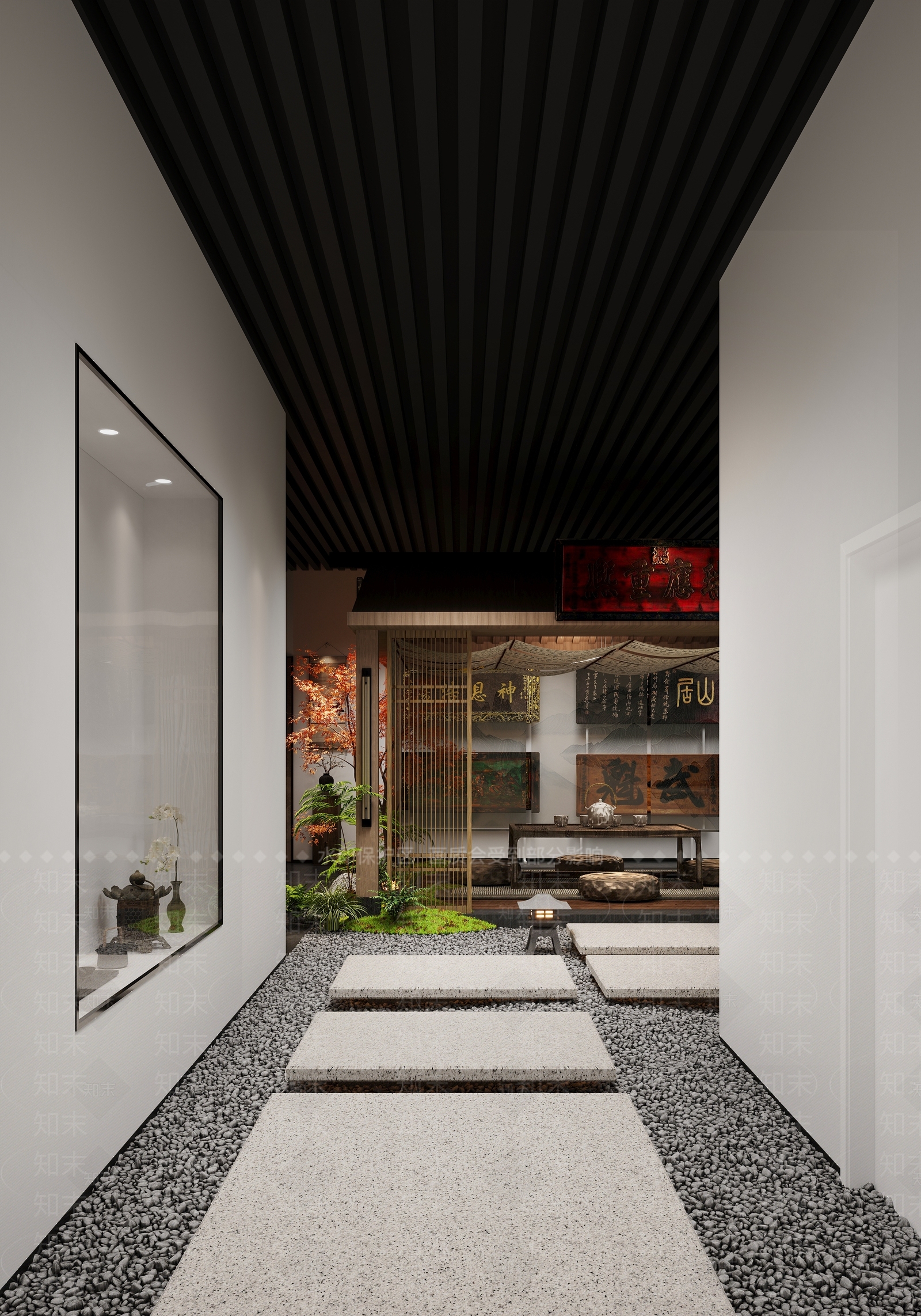 新中式中式茶室3D模型下载【ID:1200849362】