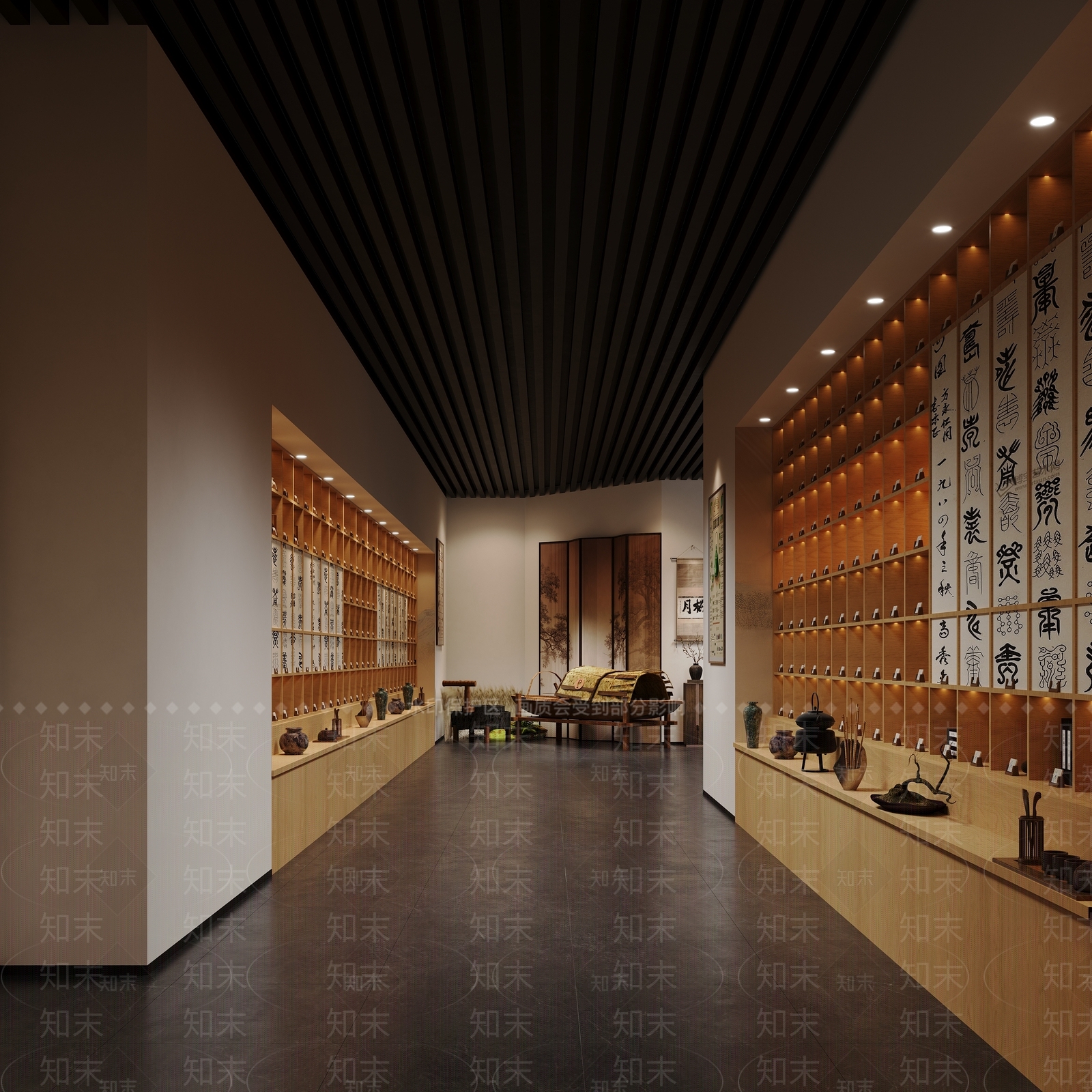 新中式中式茶室3D模型下载【ID:1200849792】