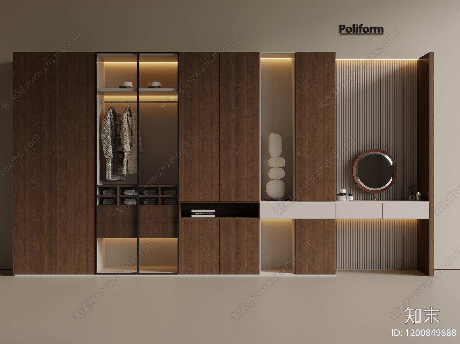 新中式中古衣柜SU模型下载【ID:1200849888】
