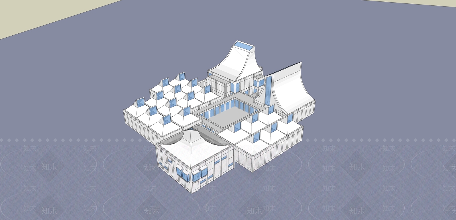 现代小公建SU模型下载【ID:1200851365】