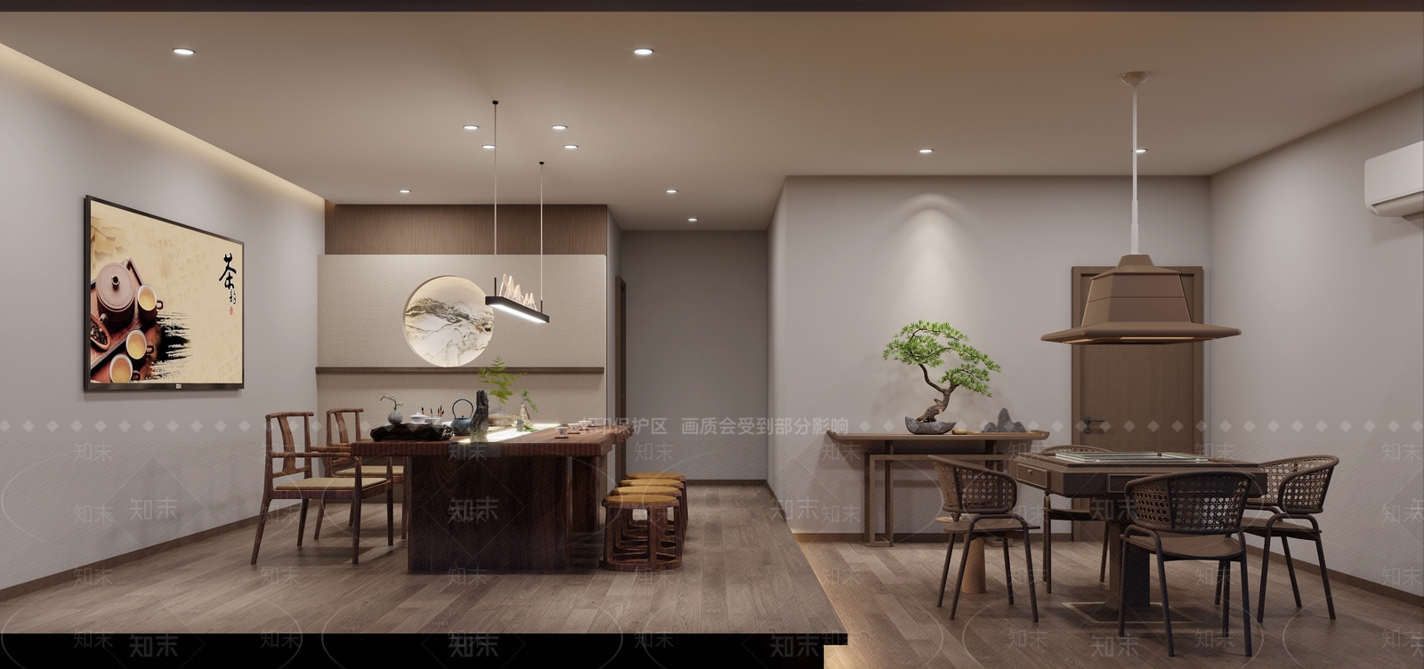 新中式中式棋牌室3D模型下载【ID:1200851462】