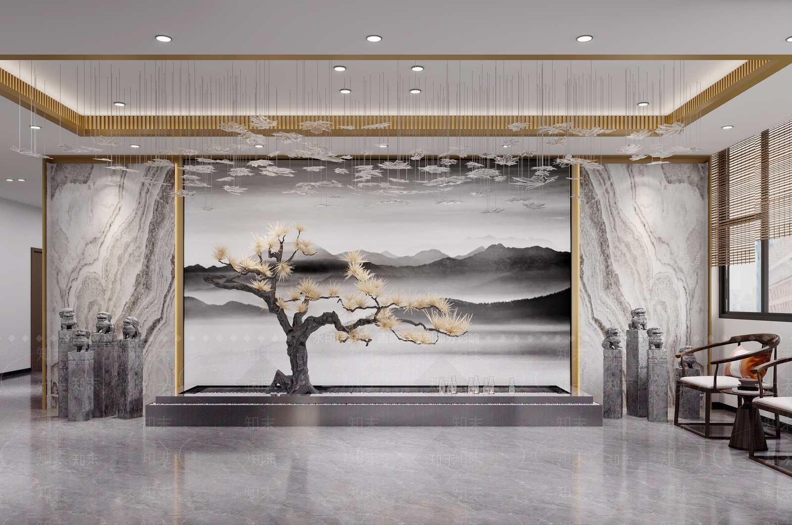 新中式中式茶室3D模型下载【ID:1200868334】