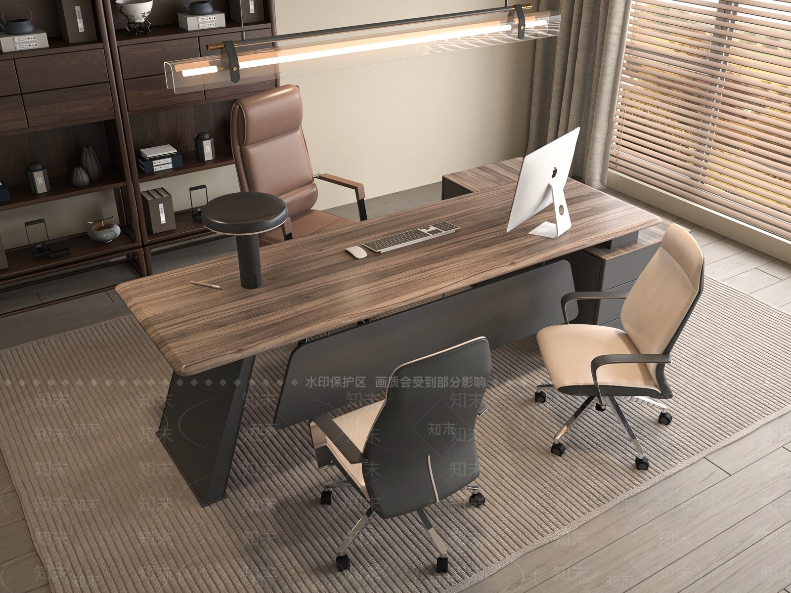 现代办公桌椅3D模型下载【ID:1200852846】