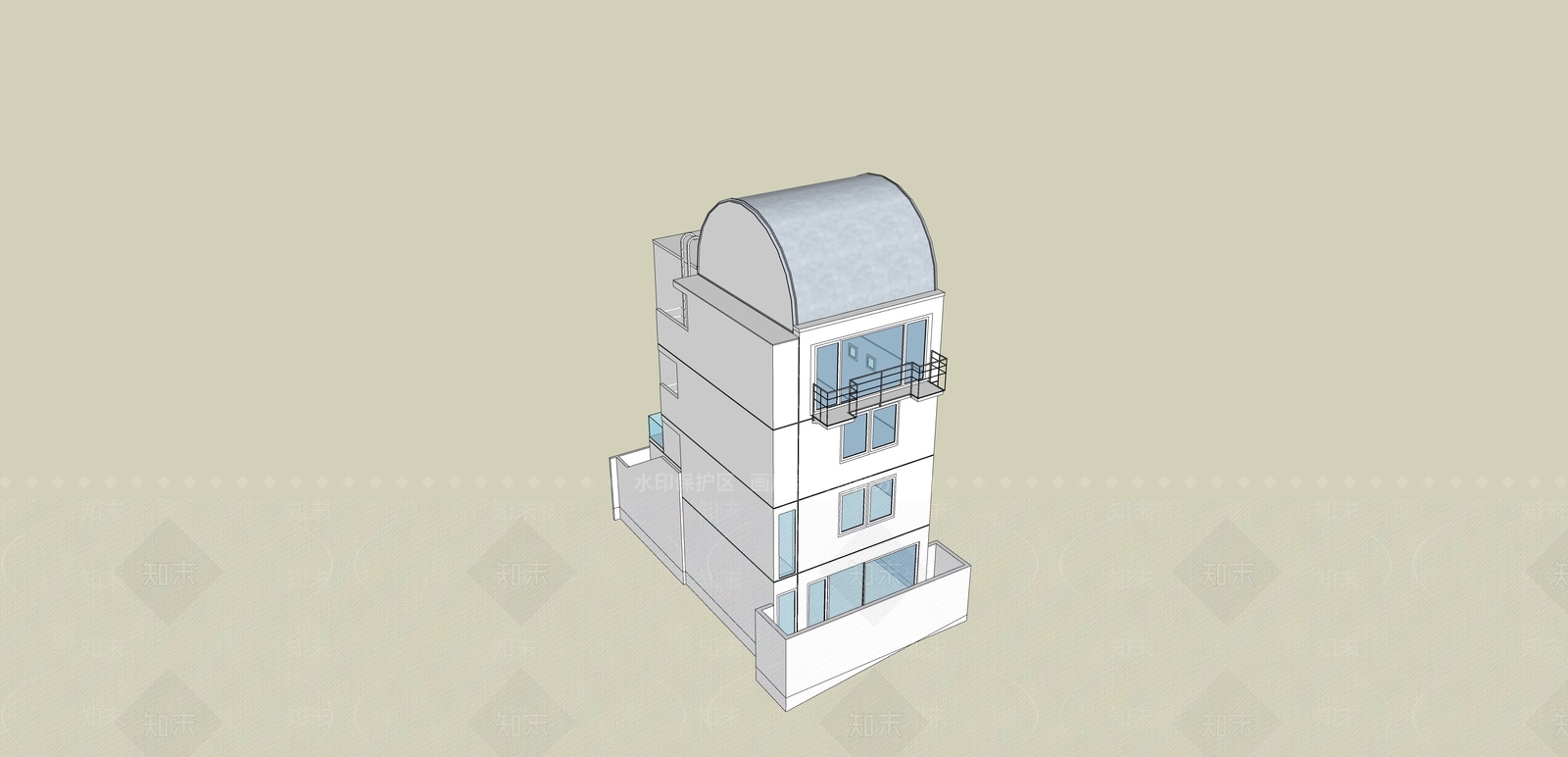 现代多层住宅SU模型下载【ID:1200852920】