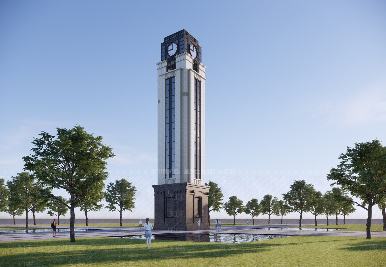 欧式学校建筑SU模型下载【ID:1200858663】