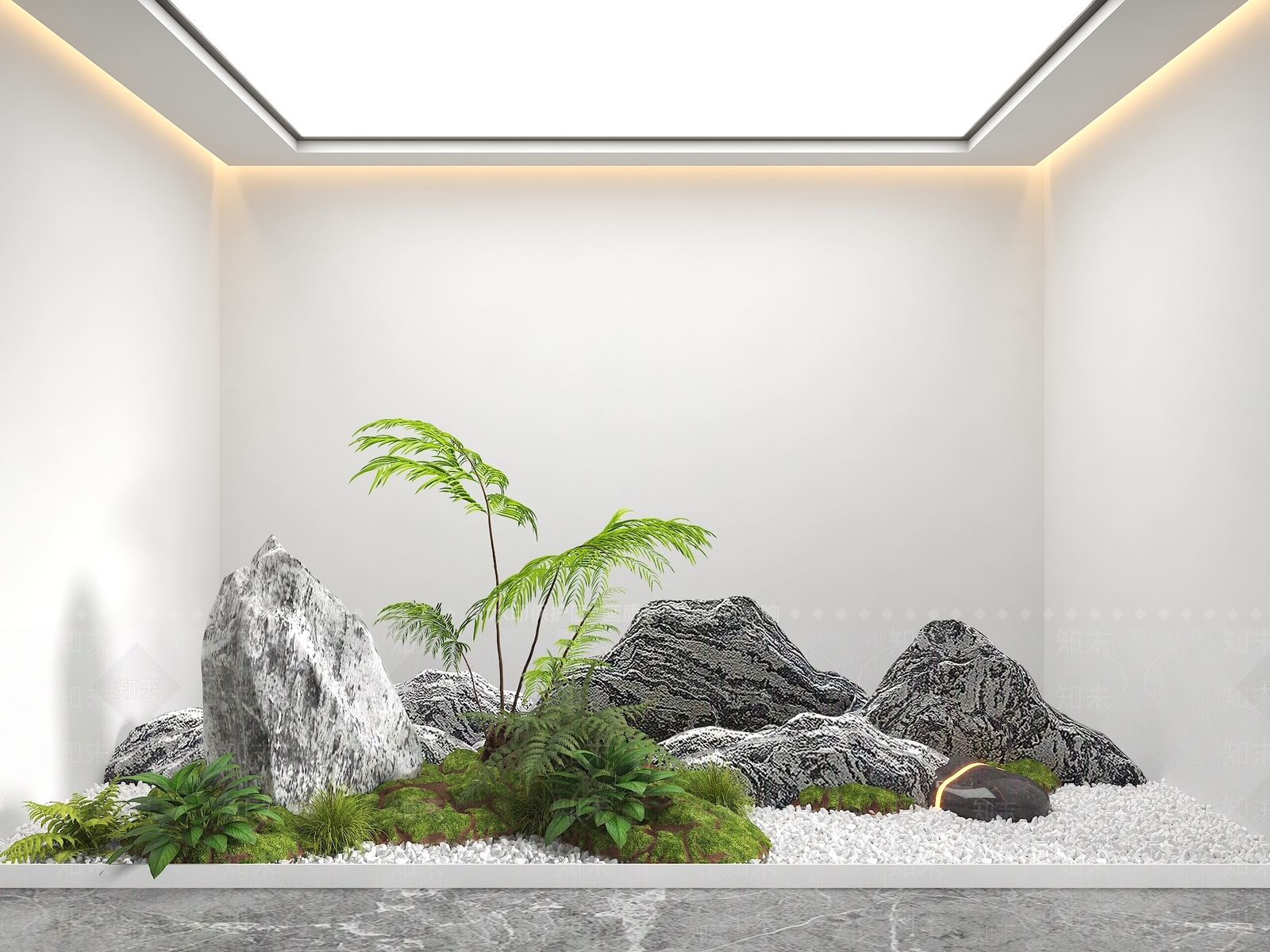 现代室内景观SU模型下载【ID:1200859099】