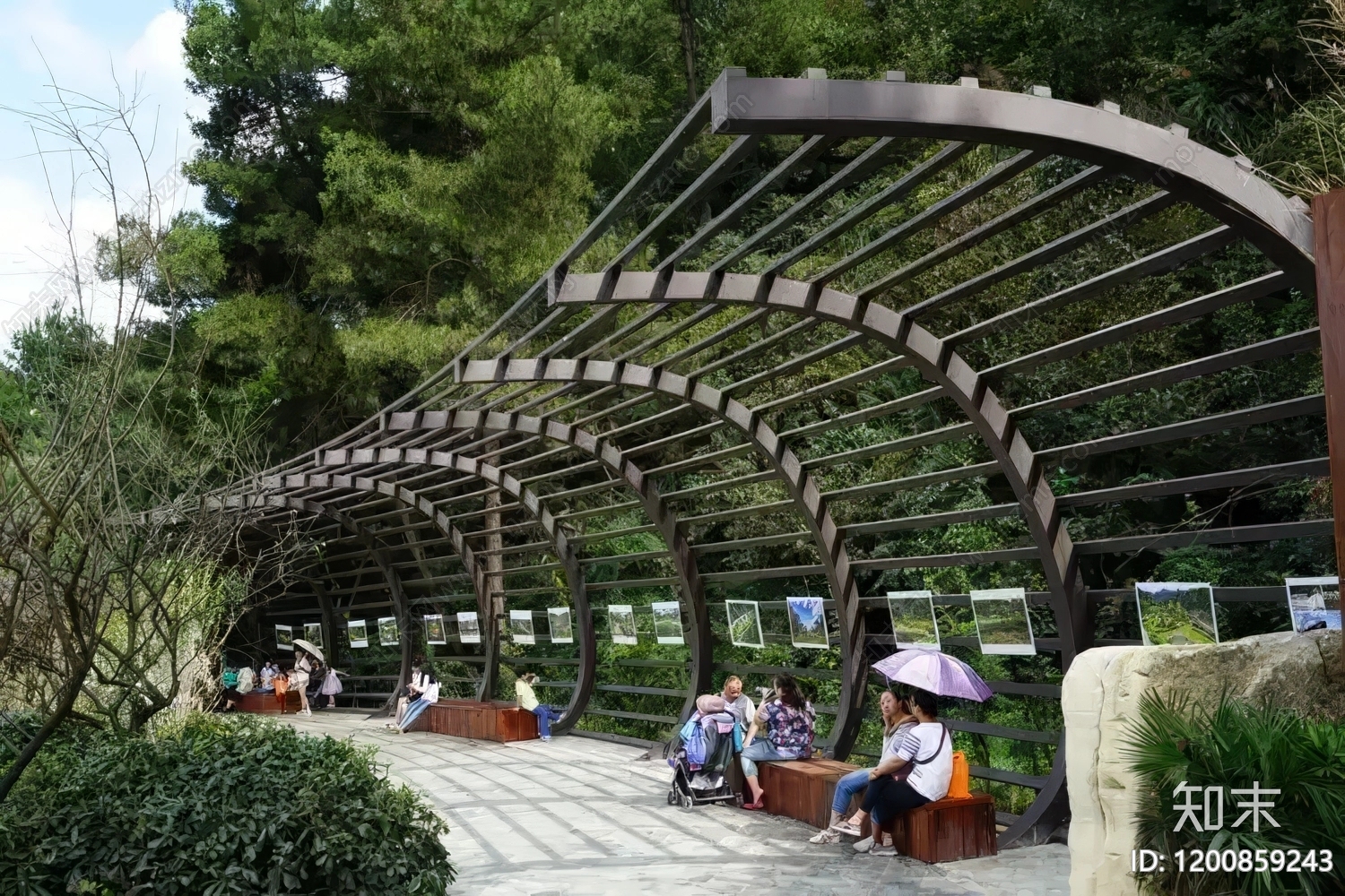 现代廊架cad施工图下载【ID:1200859243】