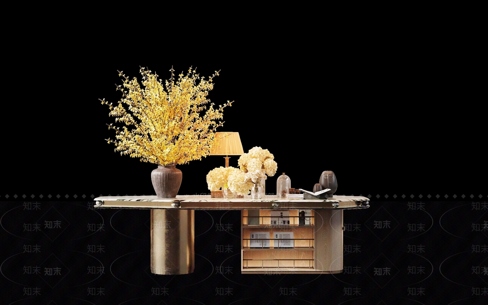 意式现代玄关柜3D模型下载【ID:1200860334】