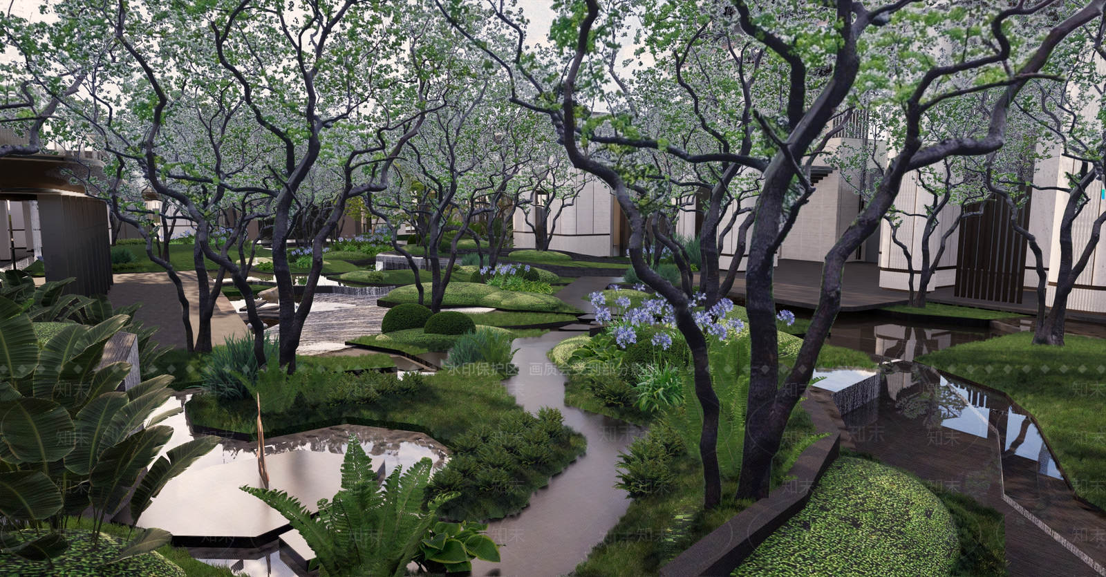 现代商业综合体景观SU模型下载【ID:1200860153】