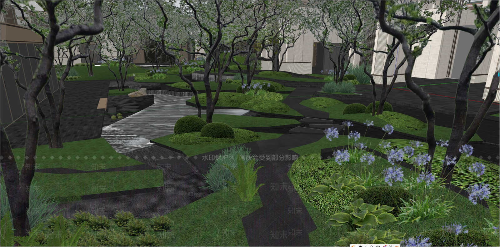 现代商业综合体景观SU模型下载【ID:1200860153】