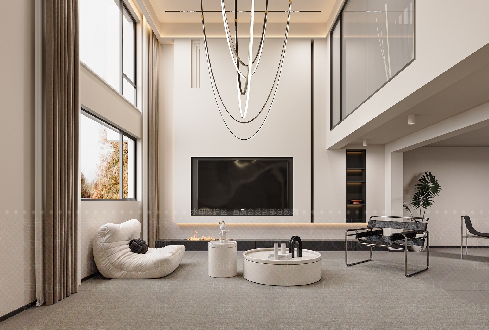 新中式中式别墅客厅3D模型下载【ID:1200861769】