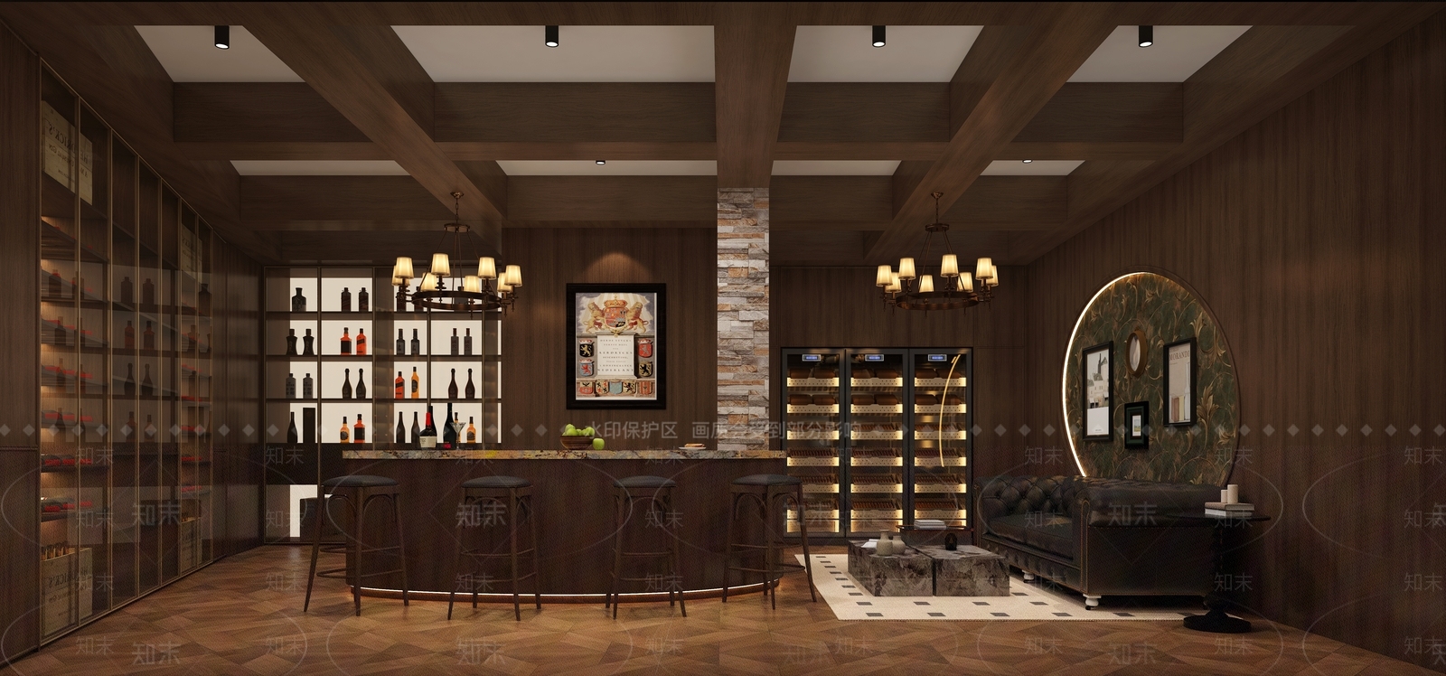美式复古酒窖3D模型下载【ID:1200862060】