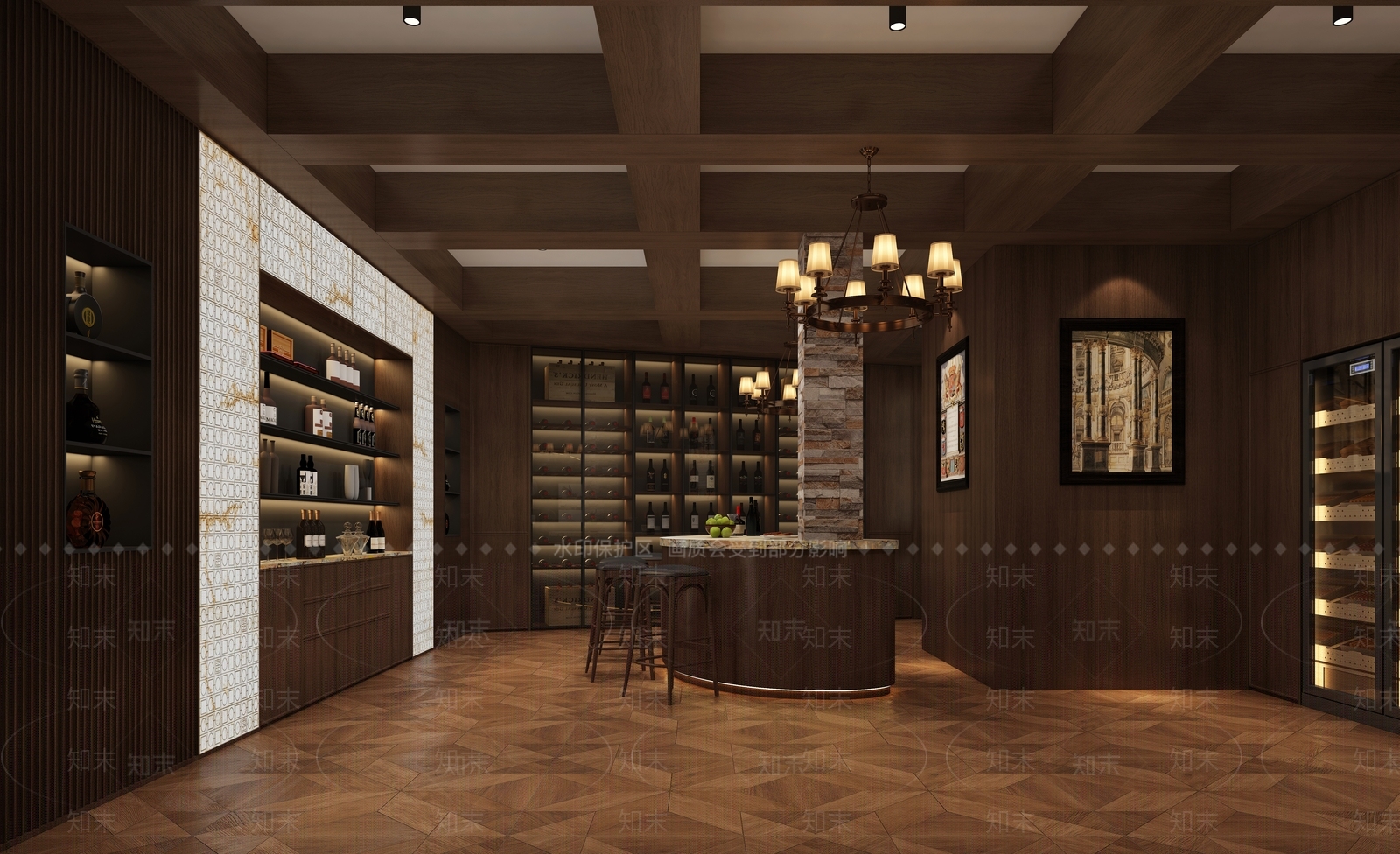 美式复古酒窖3D模型下载【ID:1200862060】