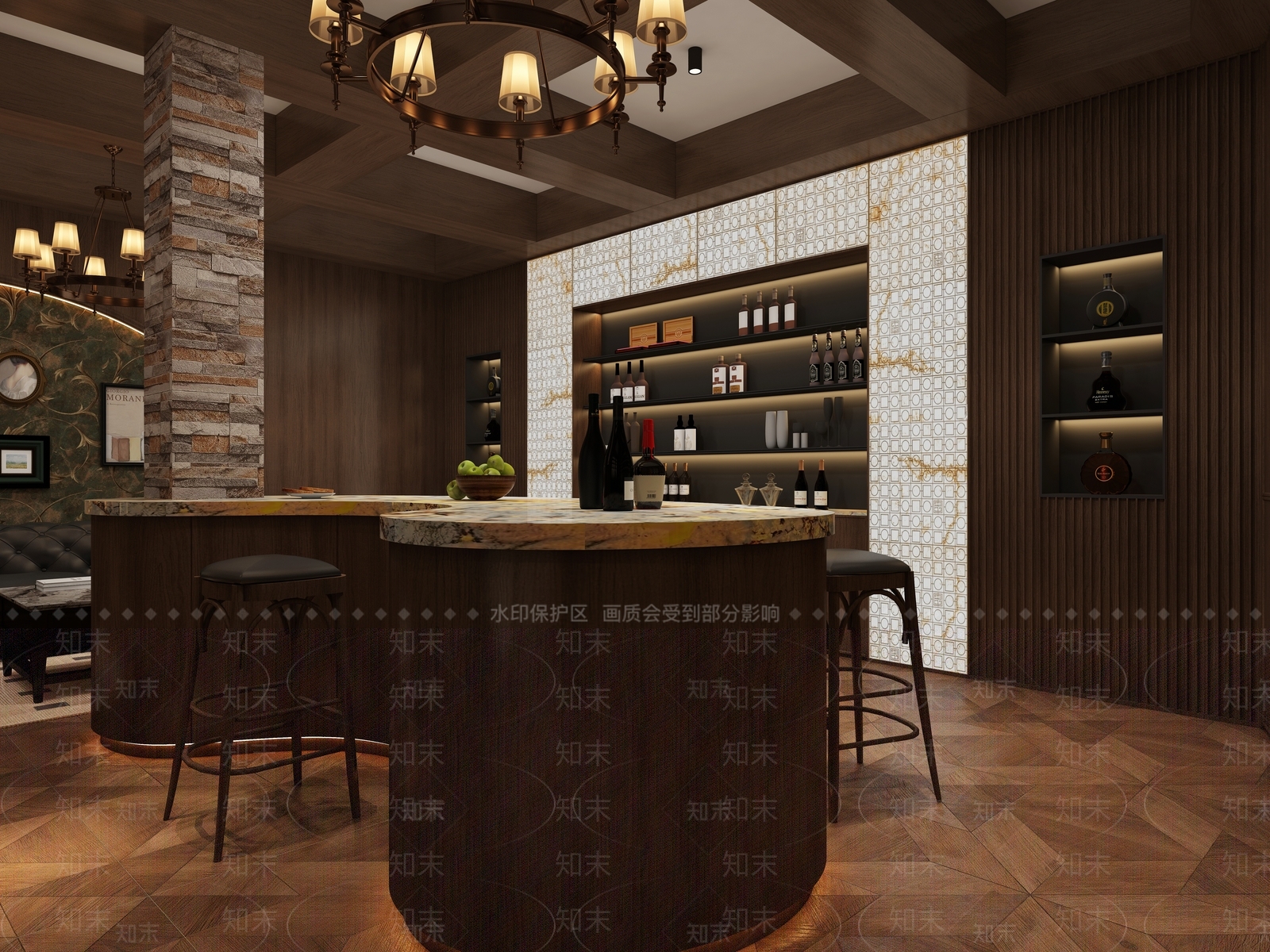 美式复古酒窖3D模型下载【ID:1200862060】