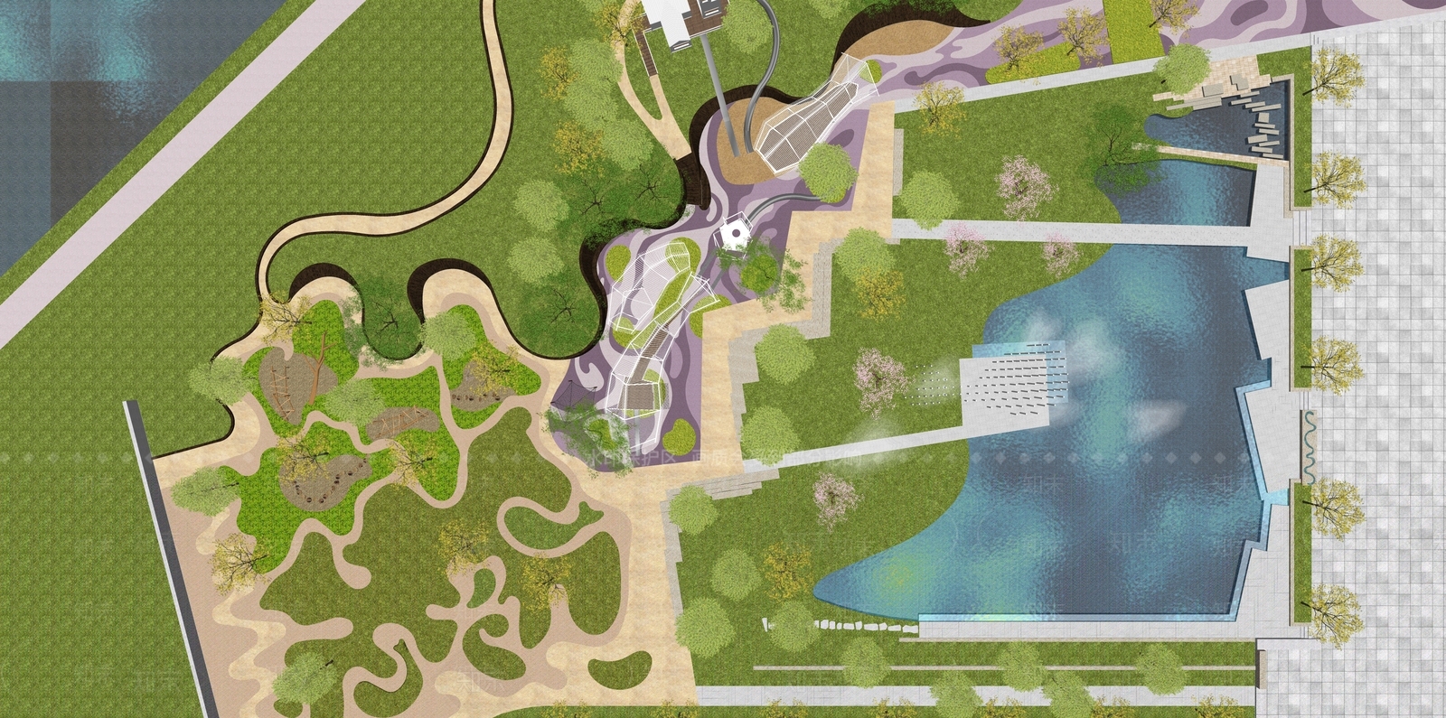 现代景观公园SU模型下载【ID:1200864586】