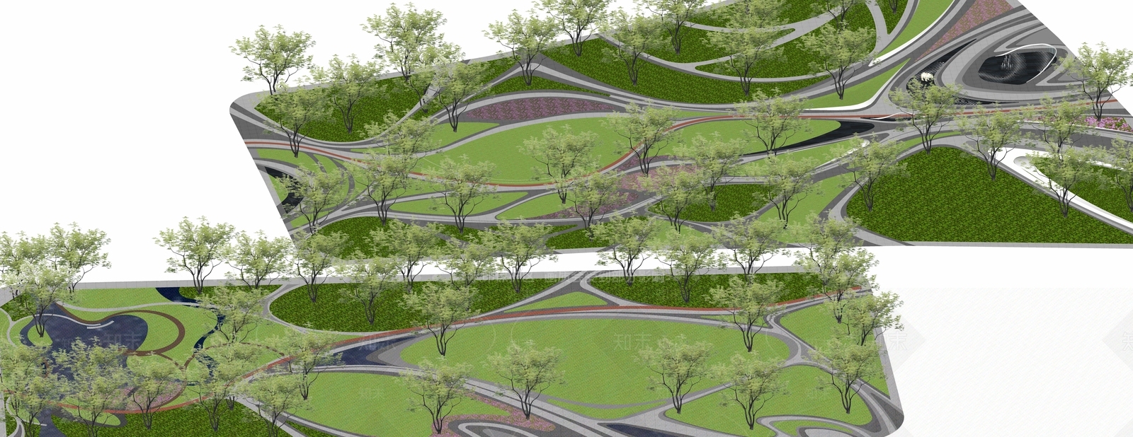 现代景观公园SU模型下载【ID:1200864969】